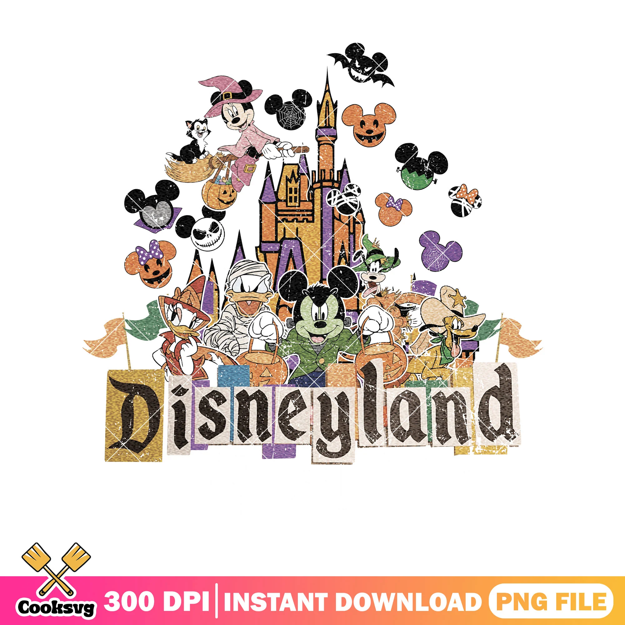 Disneyland halloween theme png, halloween costume png, disney land png
