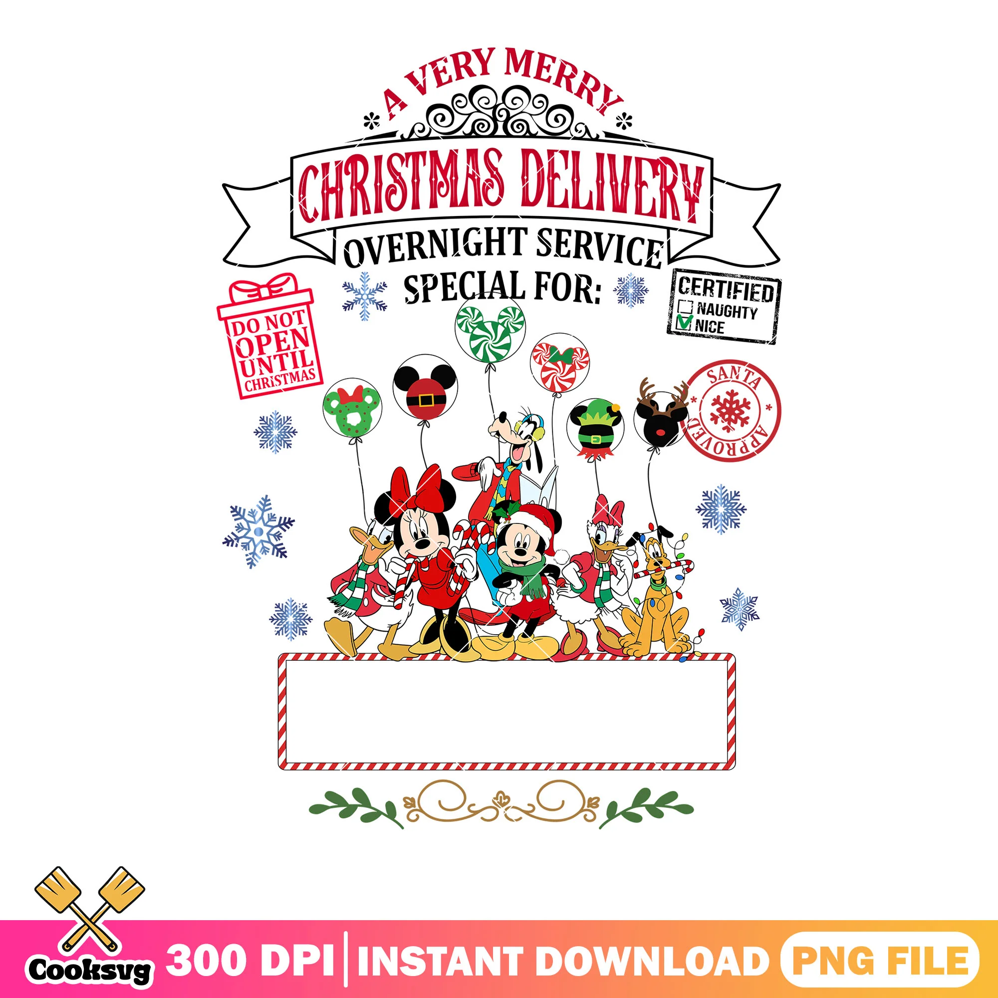 Do not open until christmas png, mickey mouse png, disney christmas png