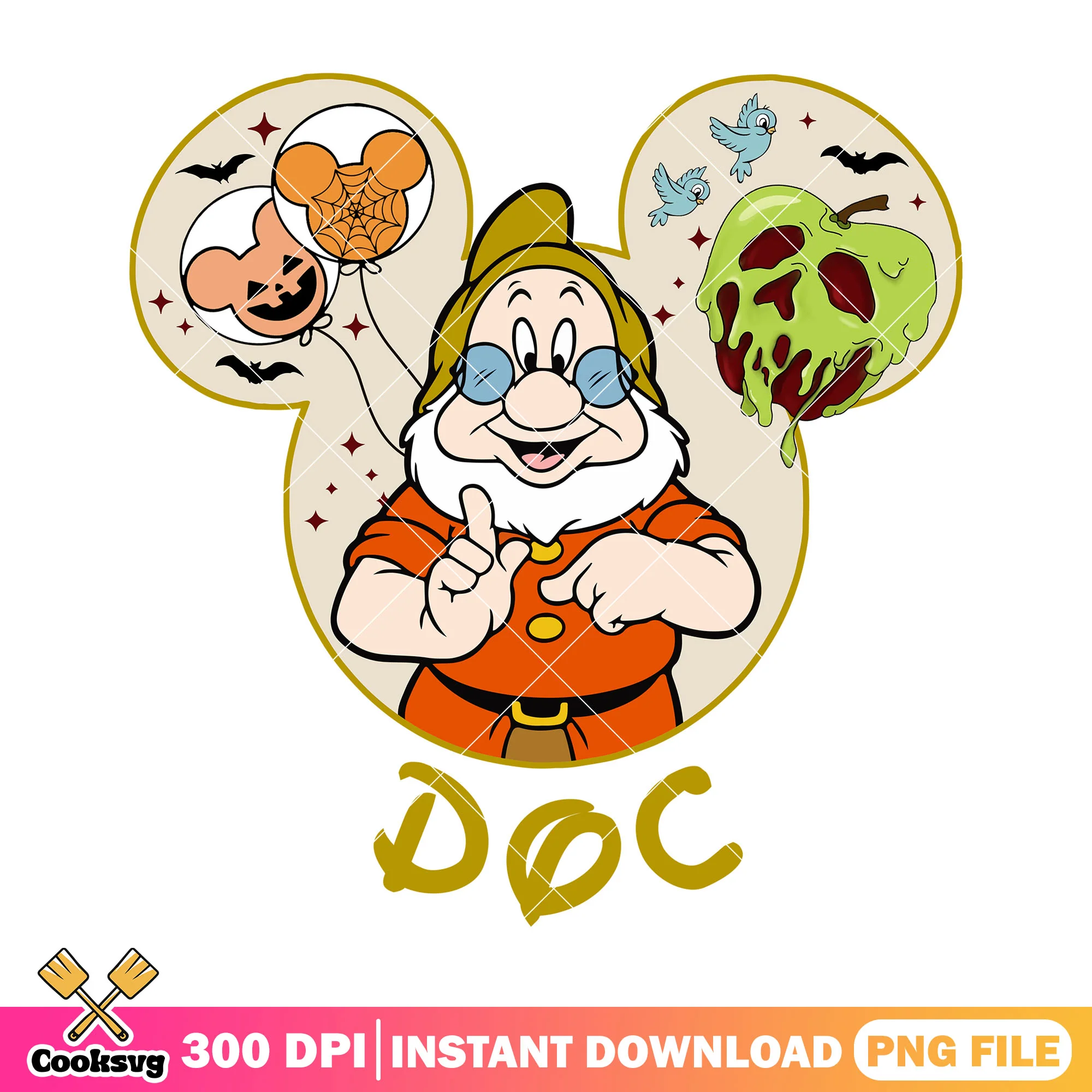 Doc dwarf design png, doc dwarfs png, snow white png