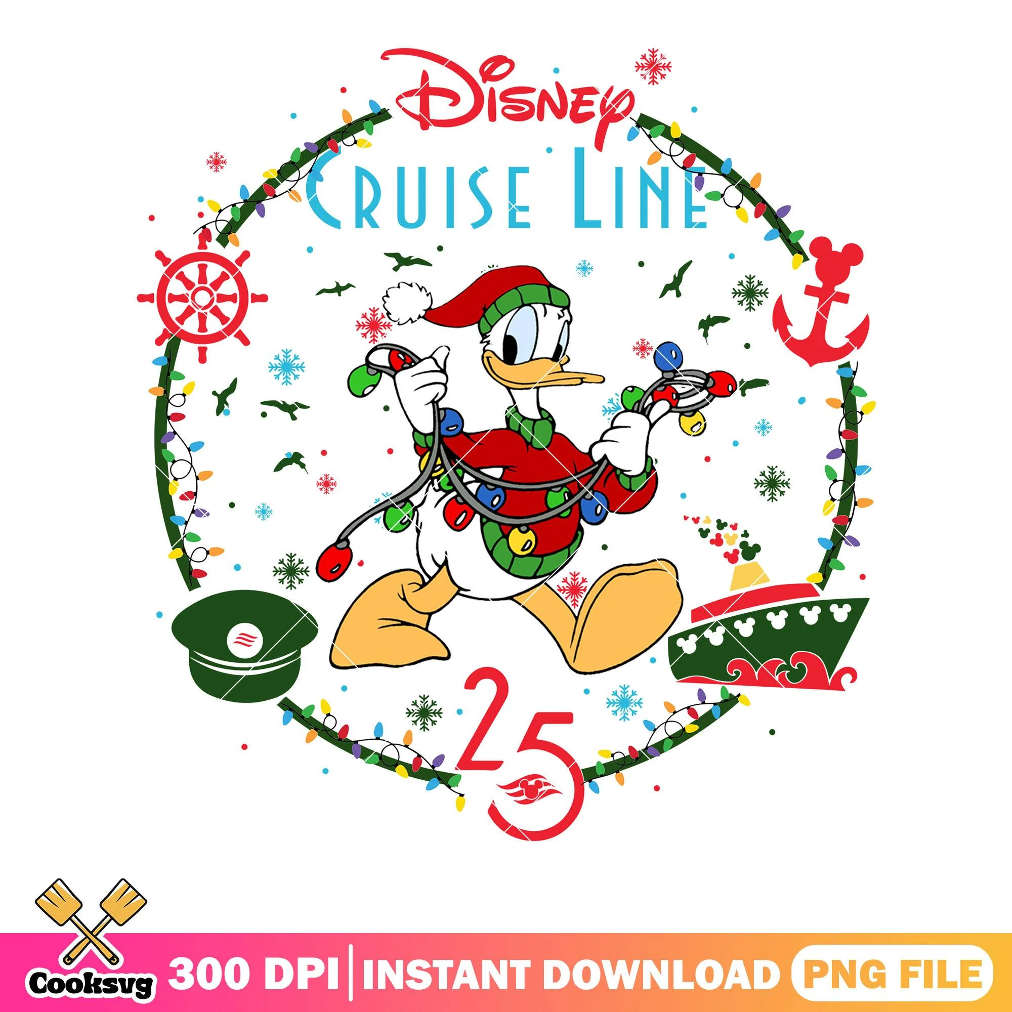 Donald duck christmas light png, donald duck png, disney christmas png