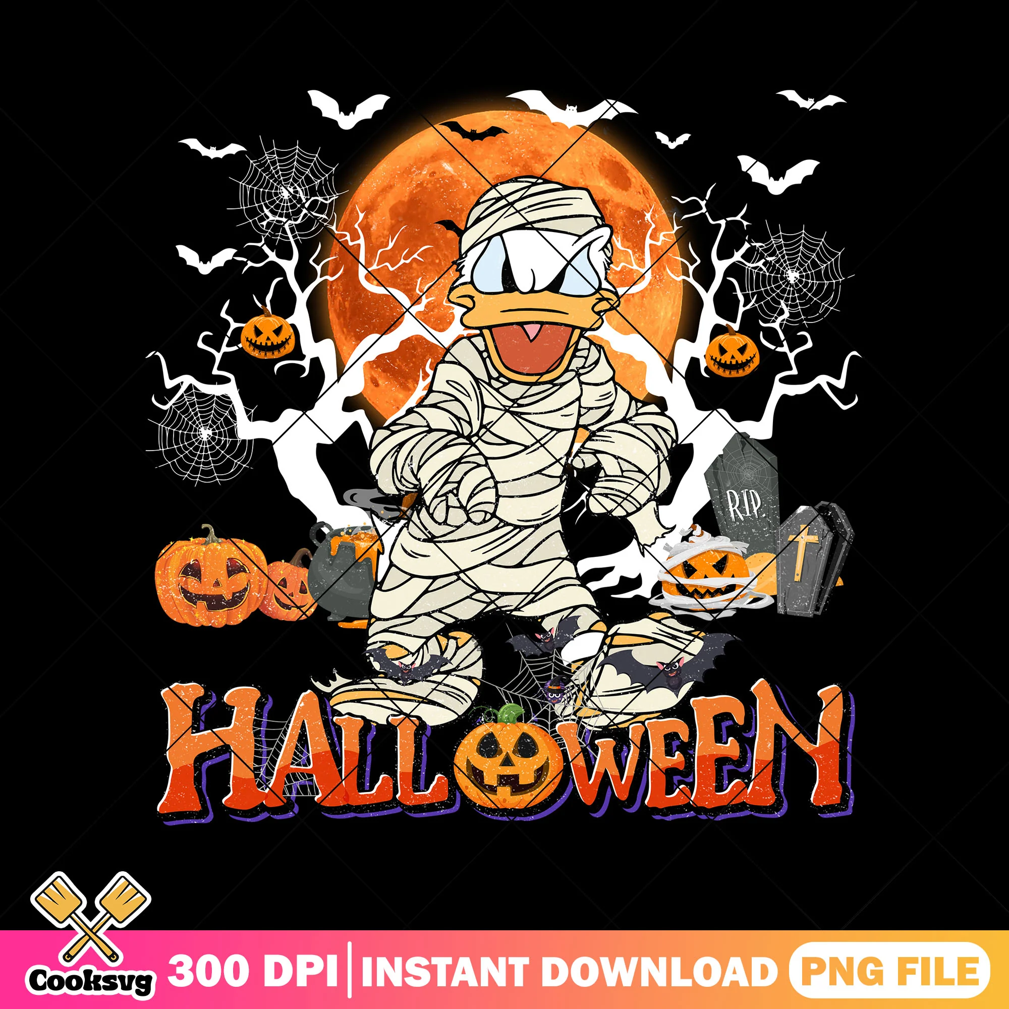 Donald duck haunted mummy png, mickey mouse png, happy halloween png