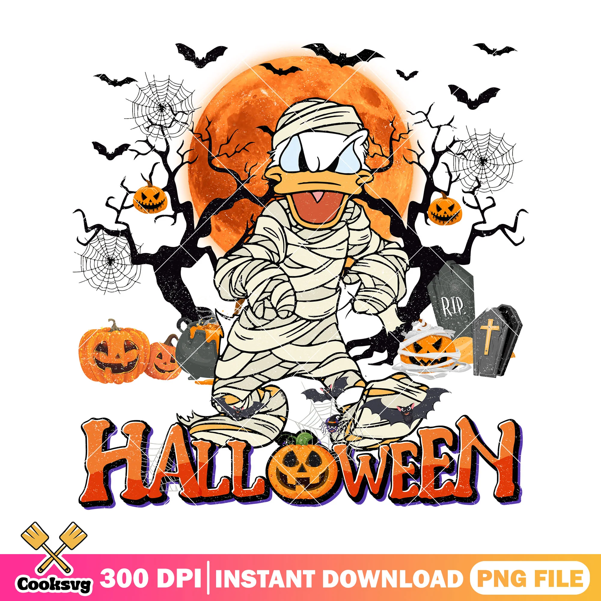 Donald duck with mummy custome png, duck cute png, disney duck png