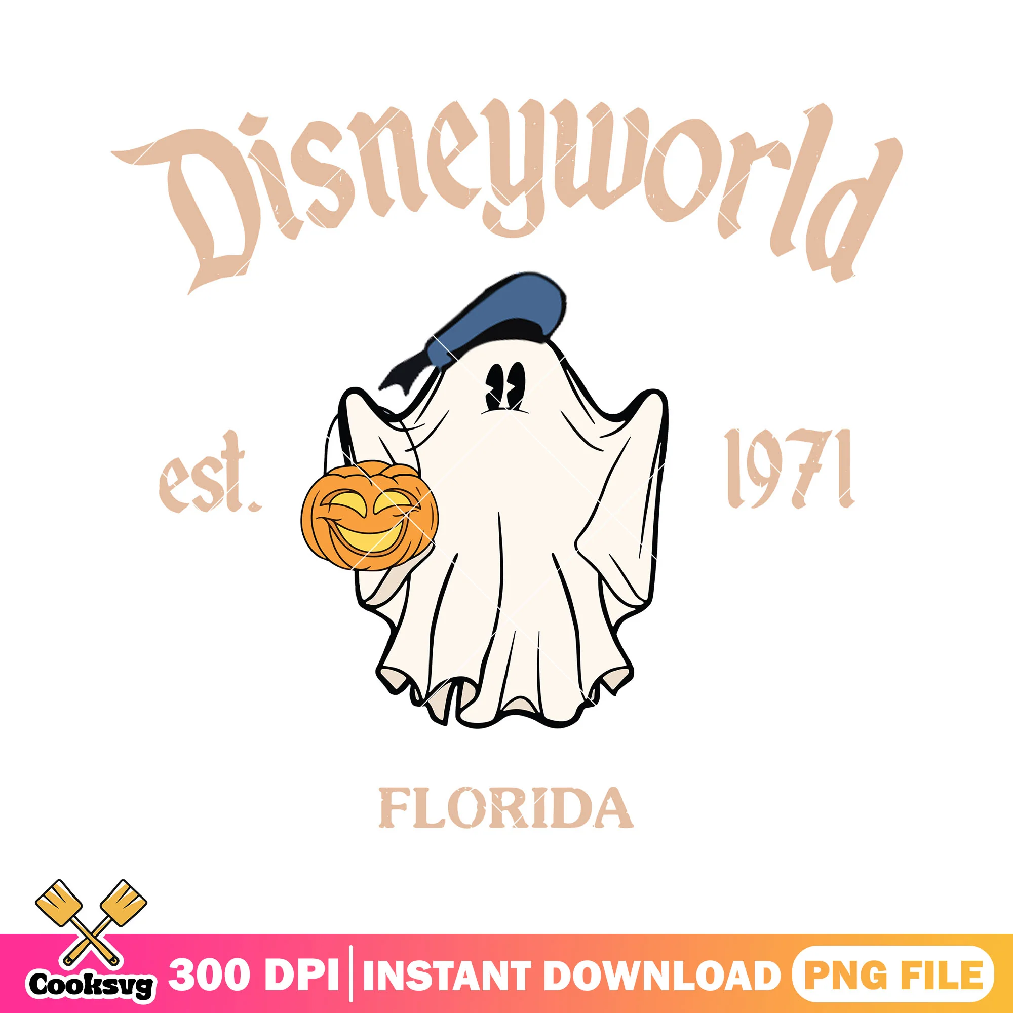 Donald florida halloween png, disney land png, halloween town png