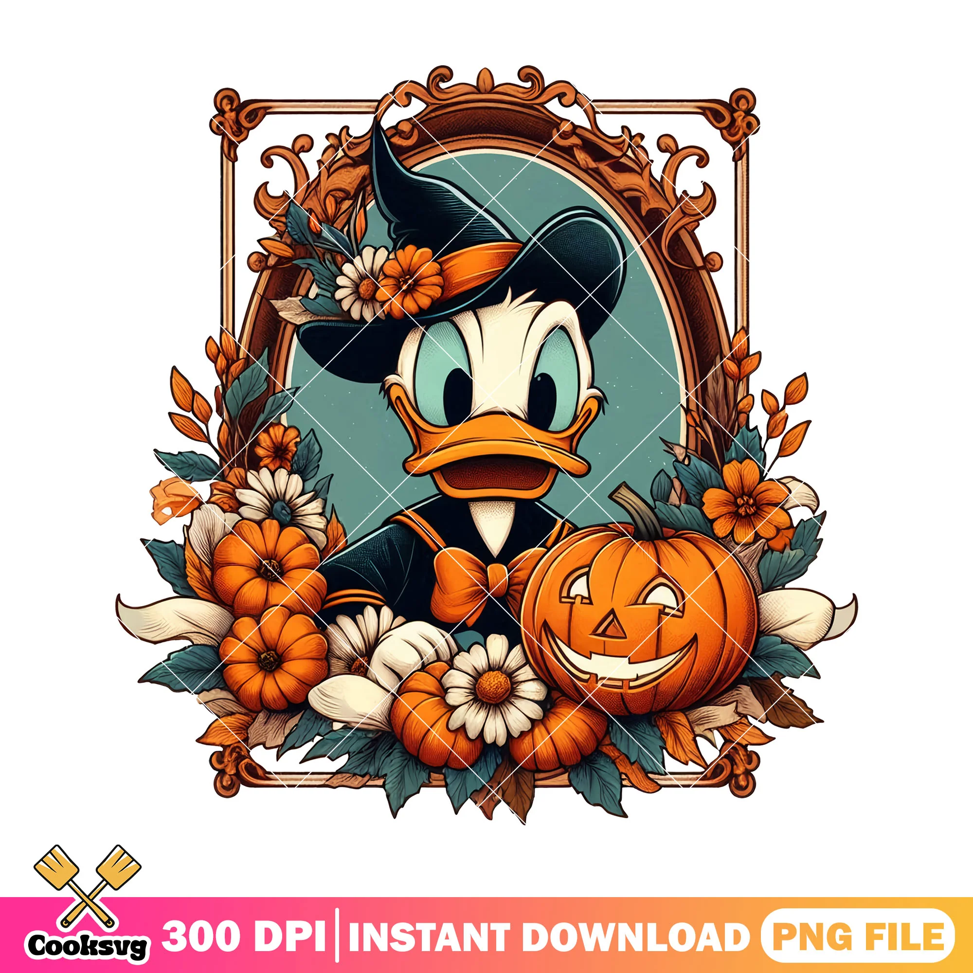 Donald pumpkin patrol png, donald duck png, donald disney cute png