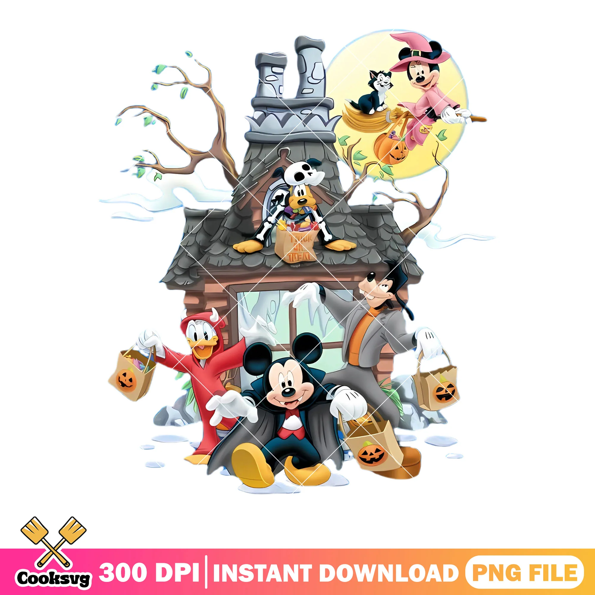 Donald satan and friend png, mickey vampire png, disney character png