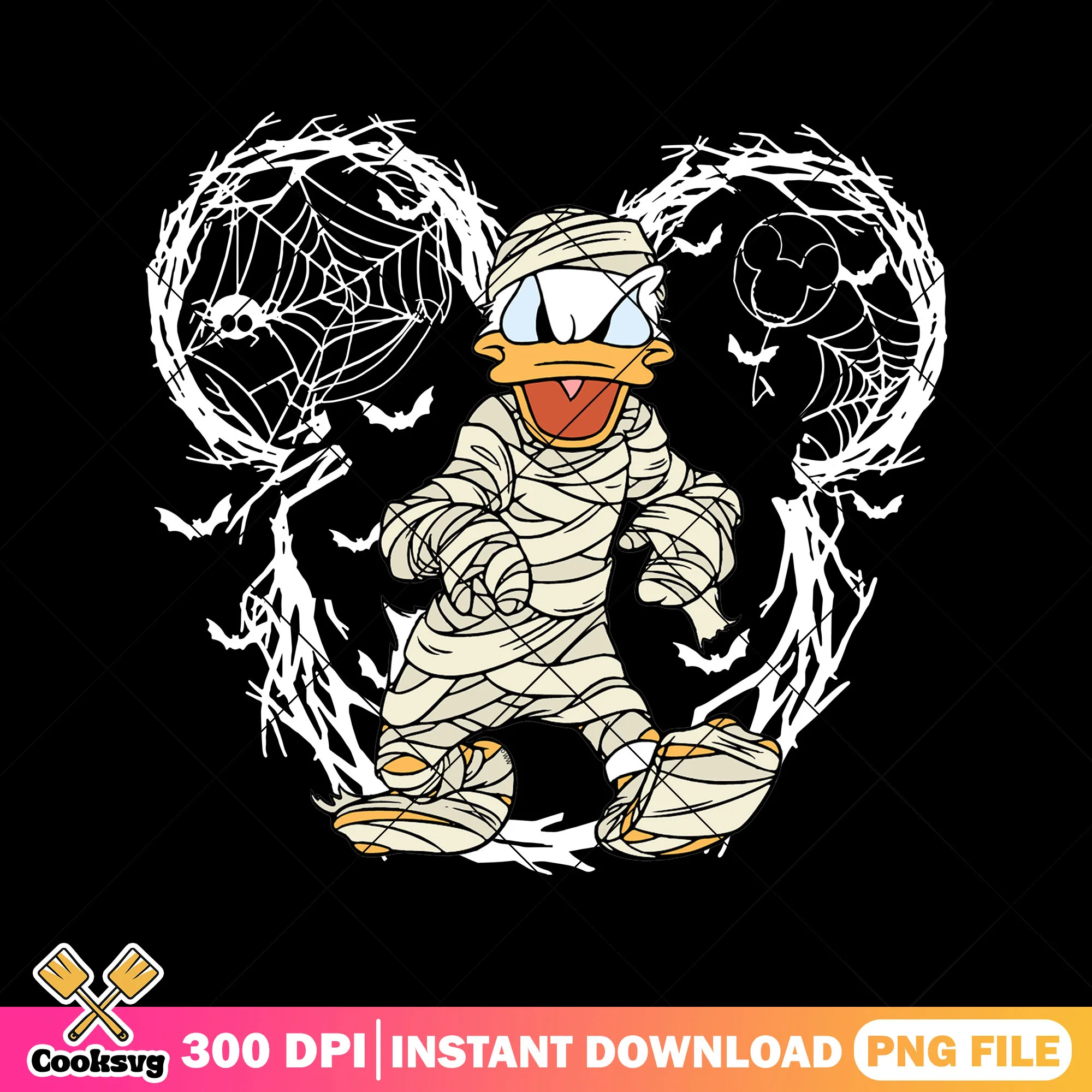 Donald spooky mummy png, mickey mouse png, disney halloween png