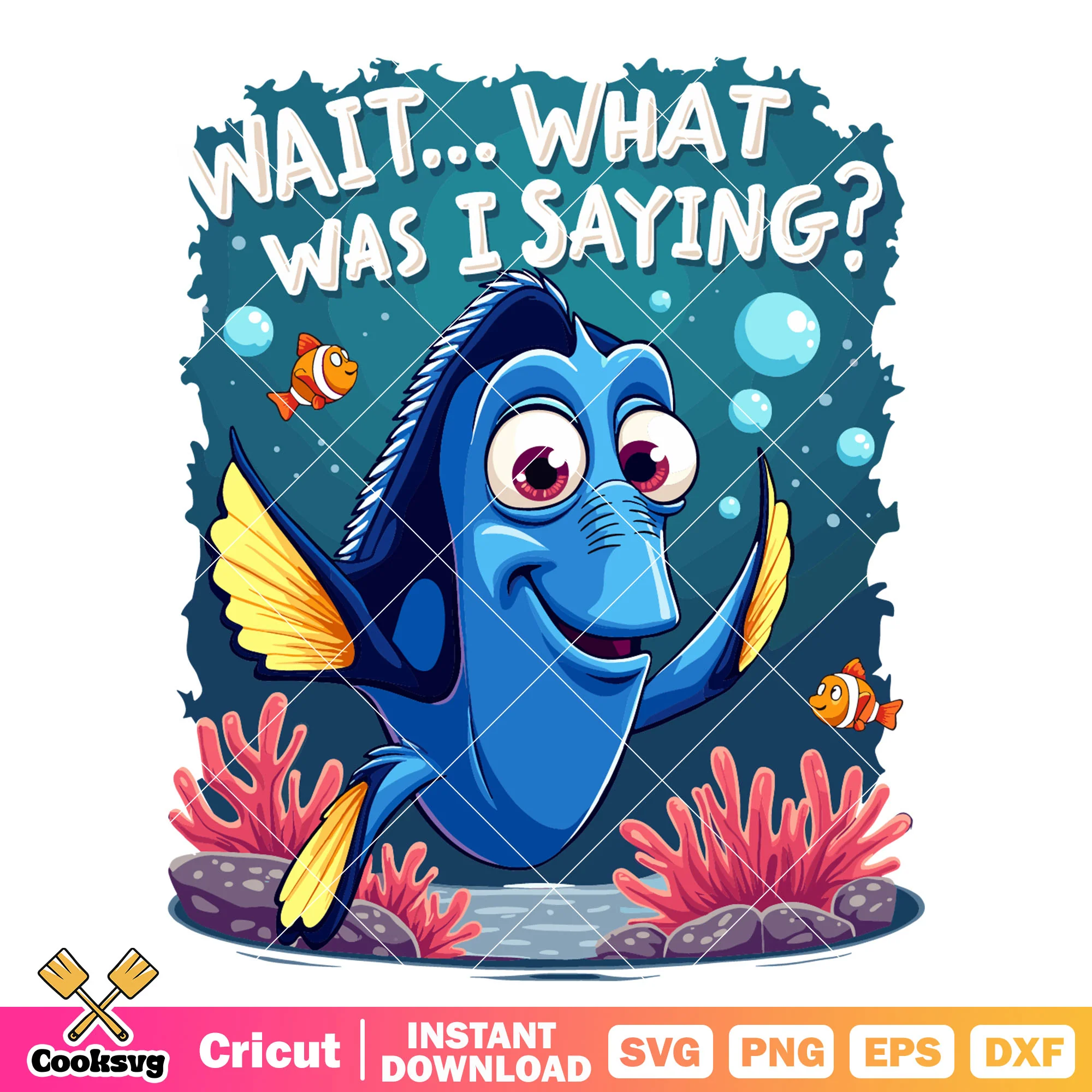 Dory disney wait what was I saying svg, dory disney svg