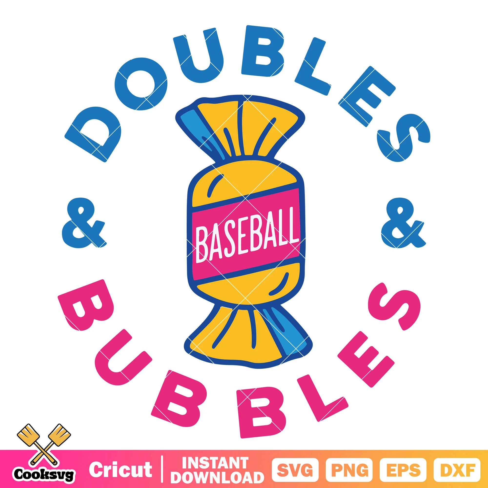 Double bubbles baseball svg, Doubles bubble svg, baseball candy svg