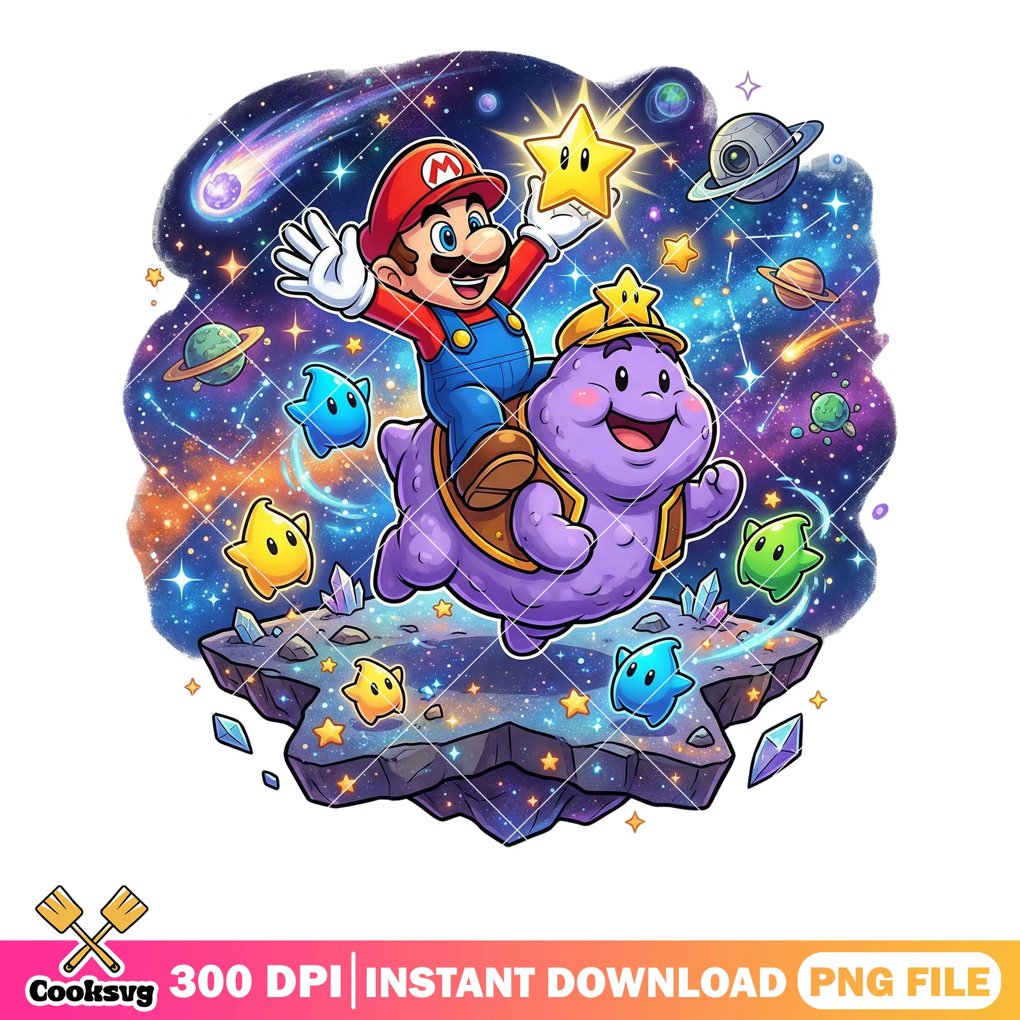 Double mario blob galaxy png, super mario galaxy png, nintendo switch png