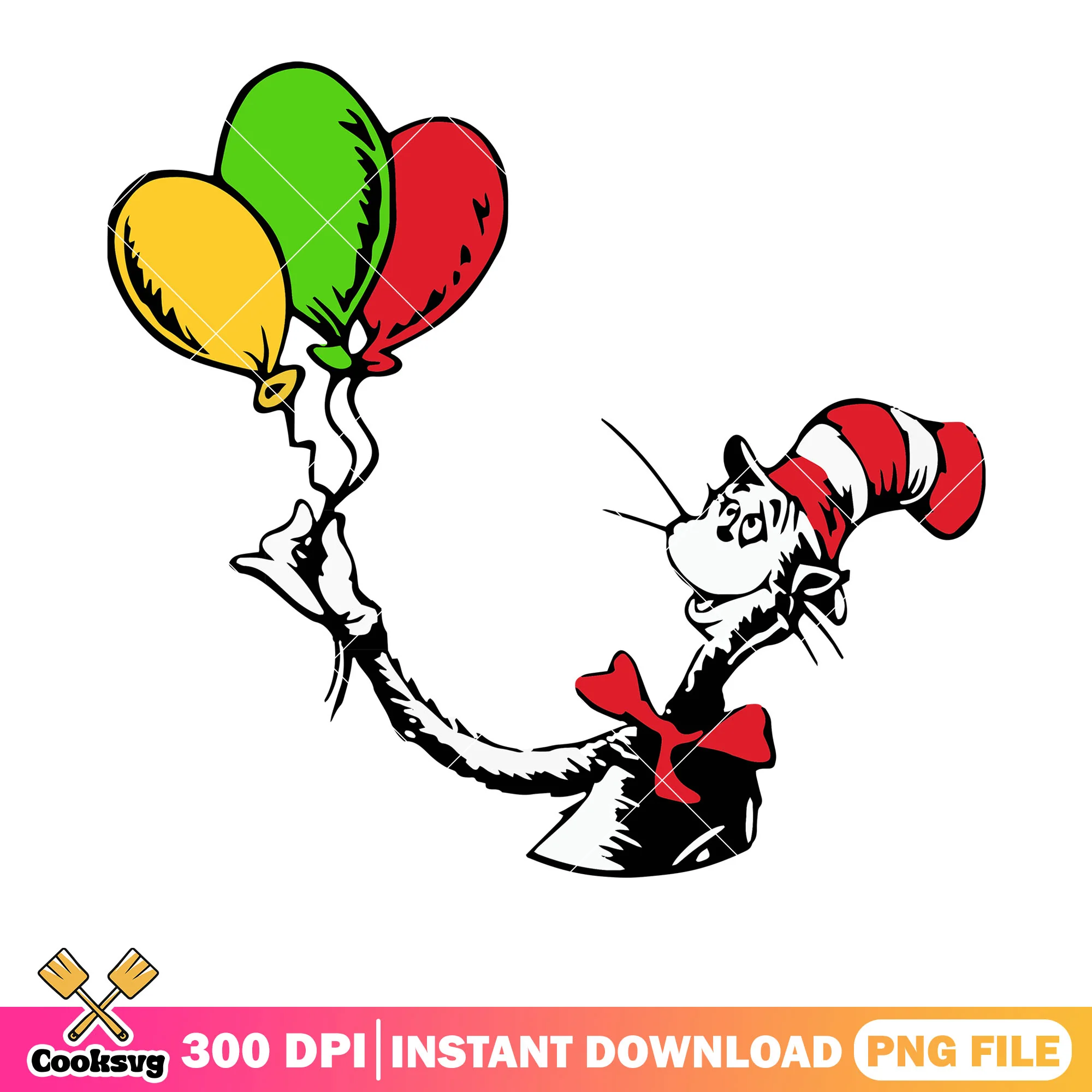 Dr seuss and balloon cartoon png, balloon dr seuss png