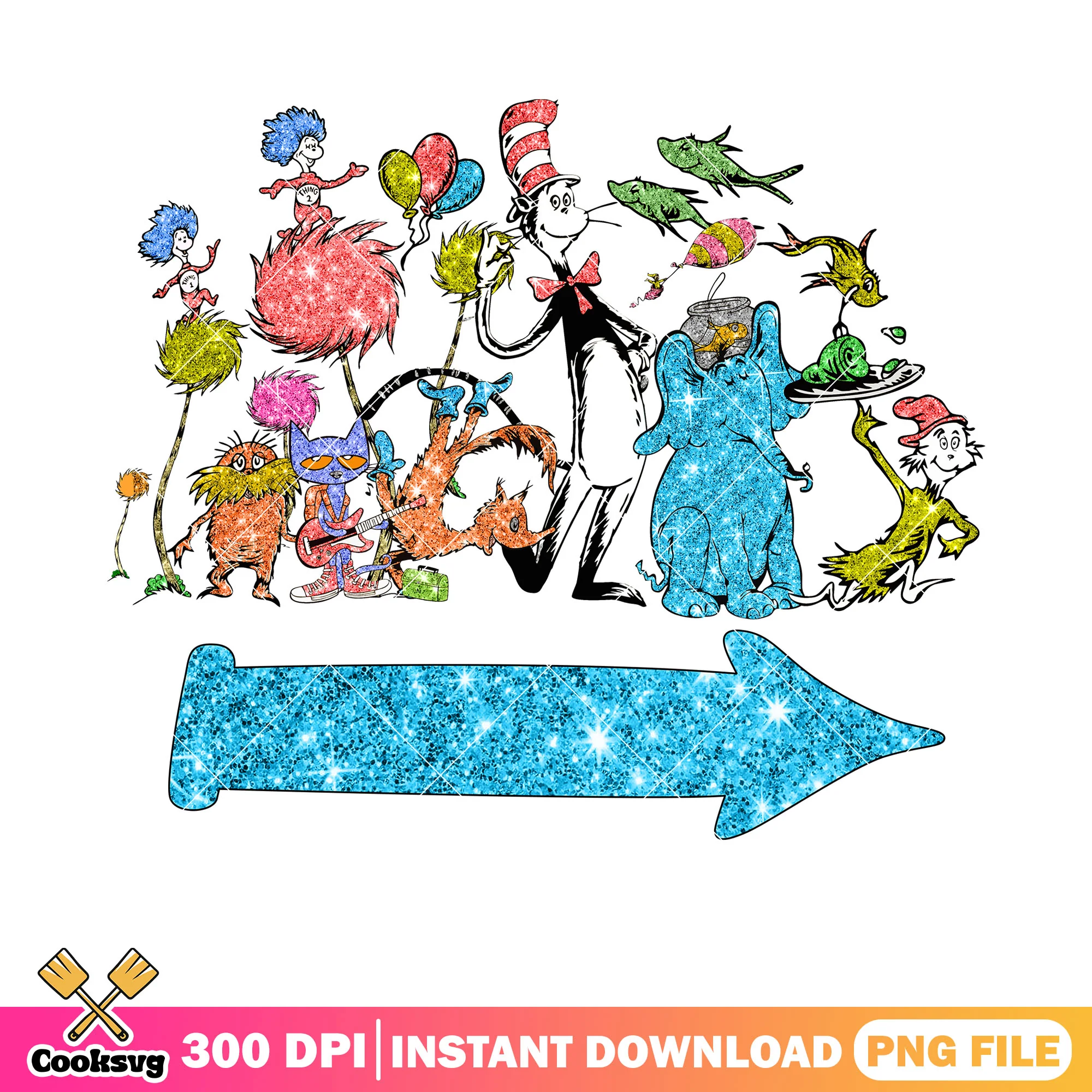 Dr seuss and friends arrow png, dr seuss friends png, dr seuss png