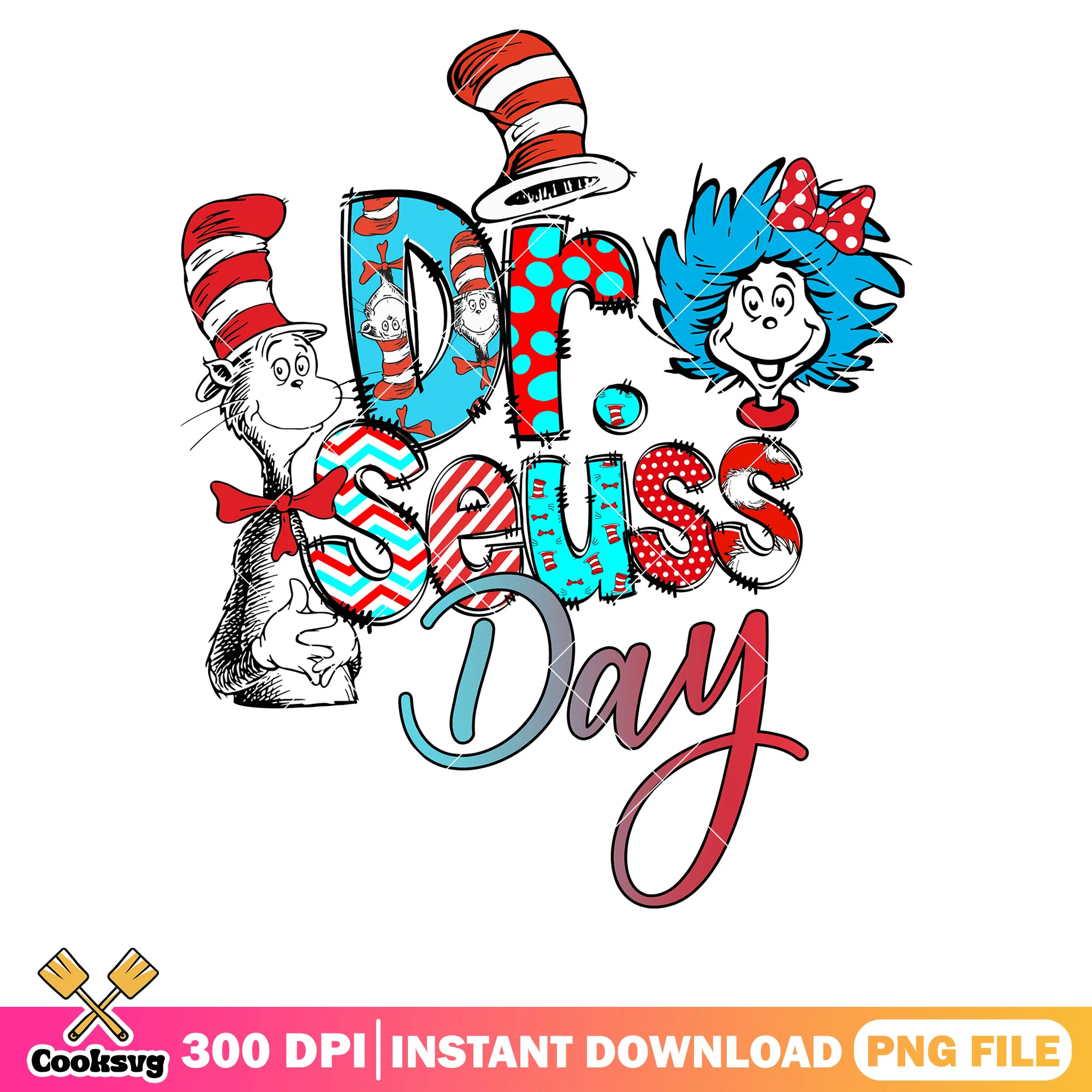 Dr seuss and thing day png design, dr seuss thing png, dr seuss day png