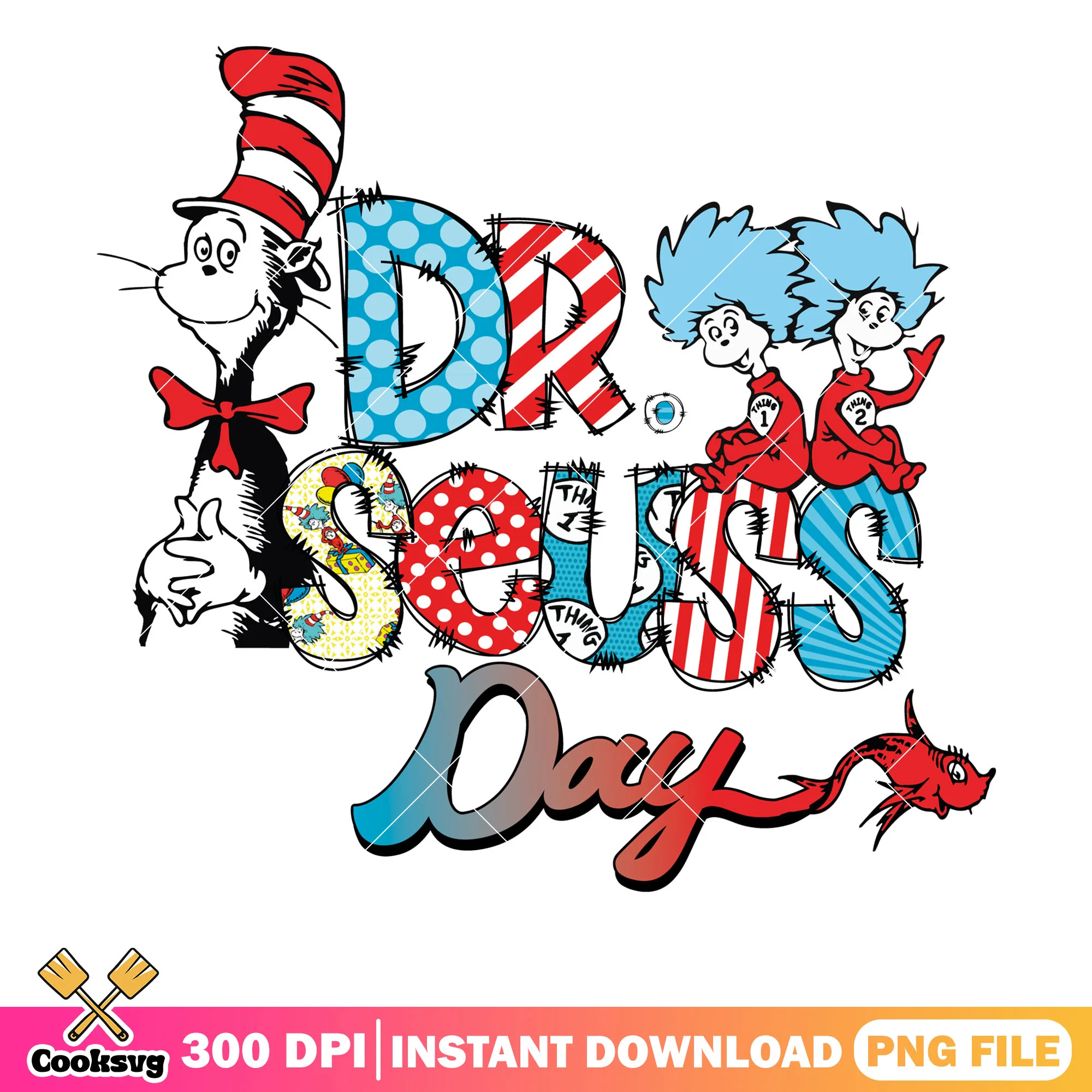 Dr seuss and thing one day png, dr seuss lorax png, dr seuss day png
