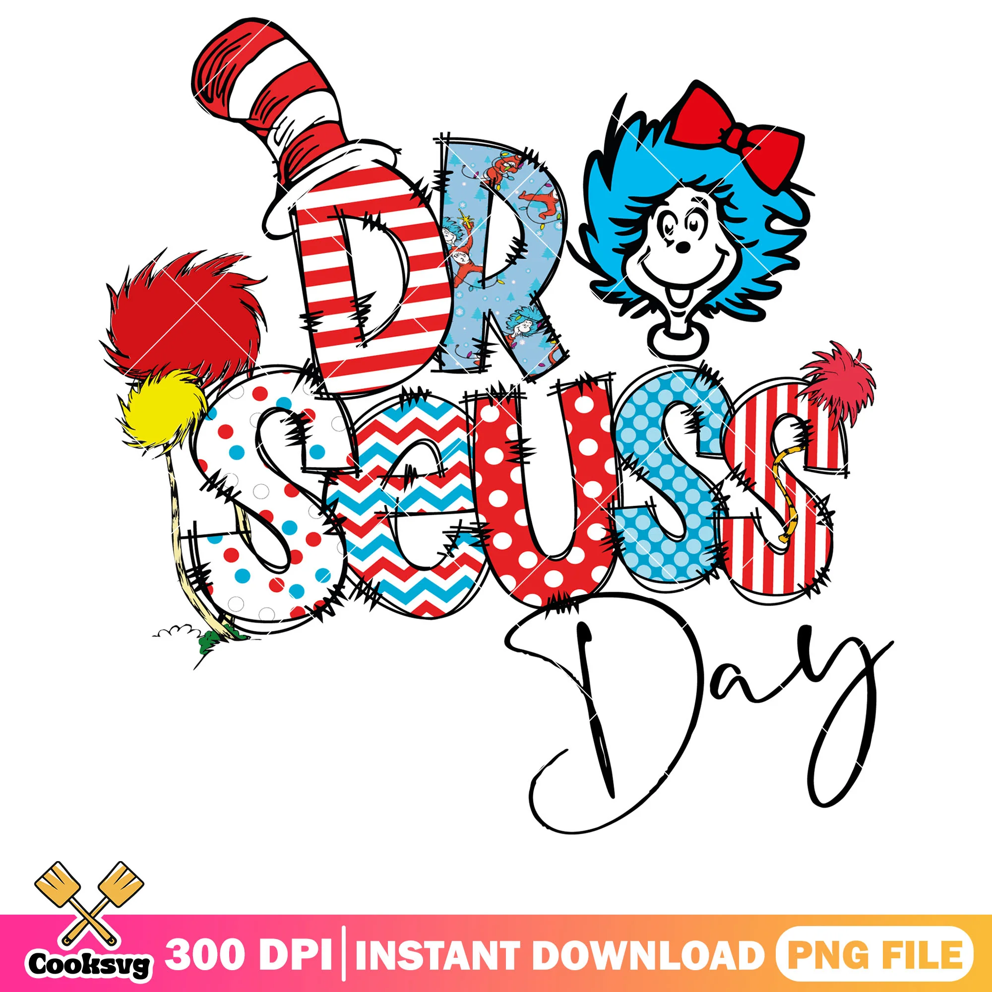 Dr seuss and thing one day png file, dr seuss thing one png, dr seuss day png