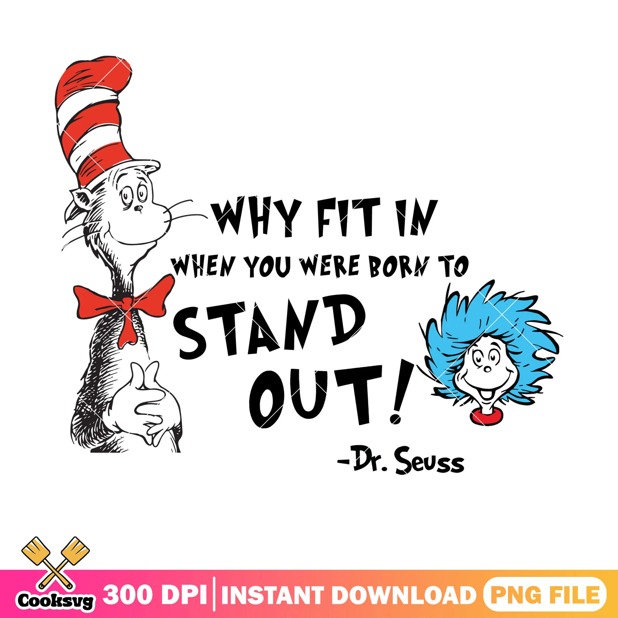 Dr seuss and thing why fit in png, dr seuss why fit in png