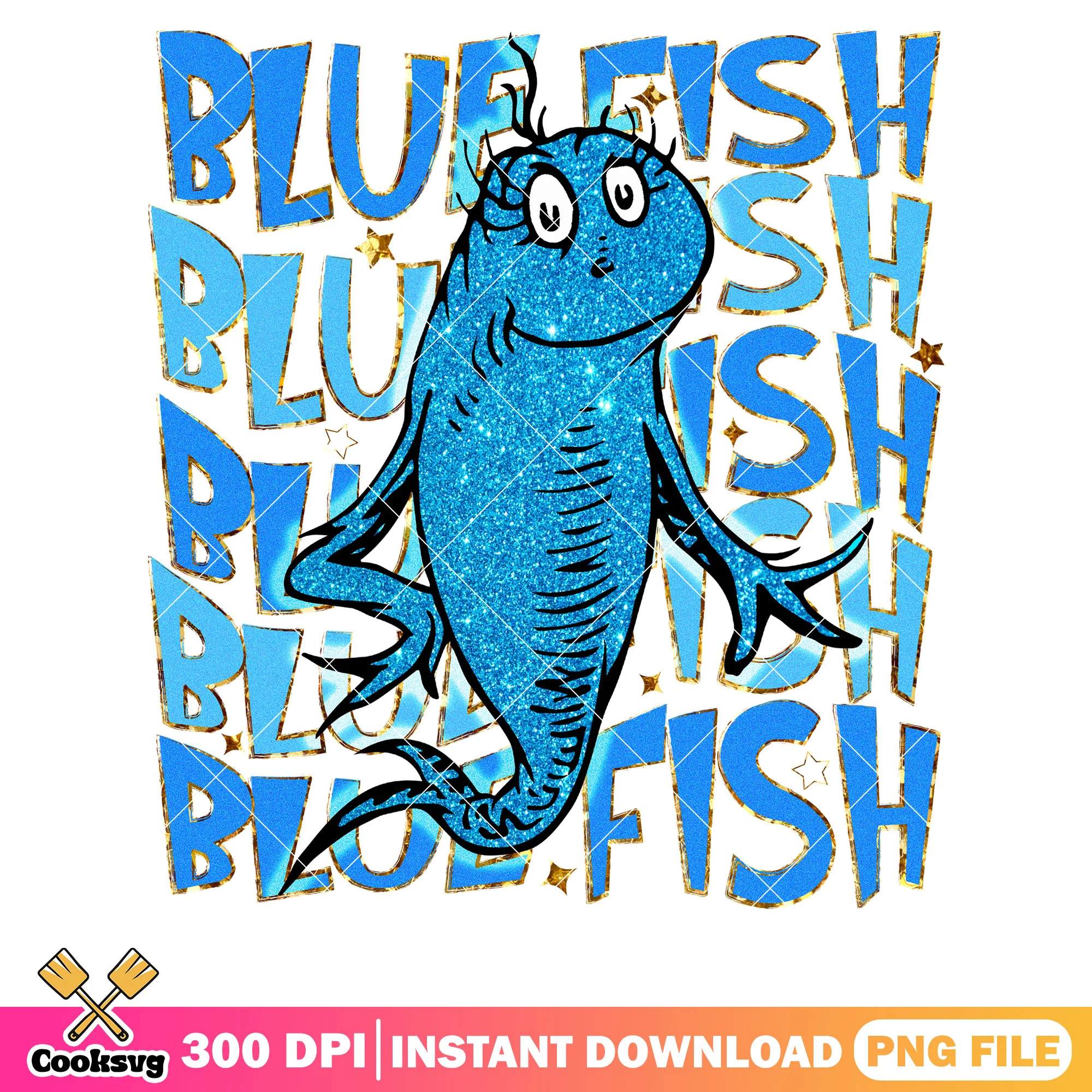 Dr seuss blue fish friends png, blue fish dr seuss png