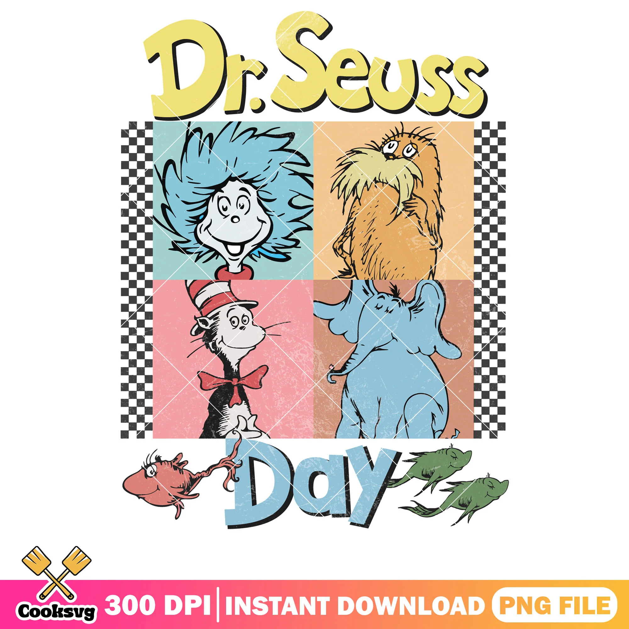 Dr seuss characters day png file, dr seuss day png, dr seuss friends png