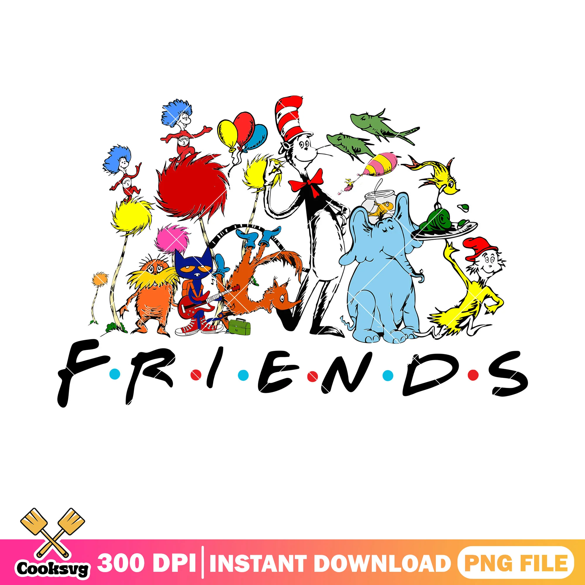 Dr seuss characters friends png, dr seuss characters png