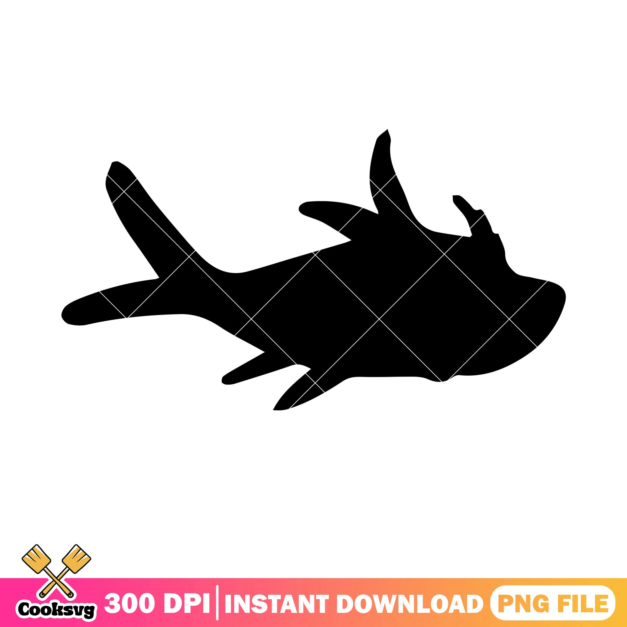 Dr seuss fish cartoon silhouette png file, dr seuss silhouette png