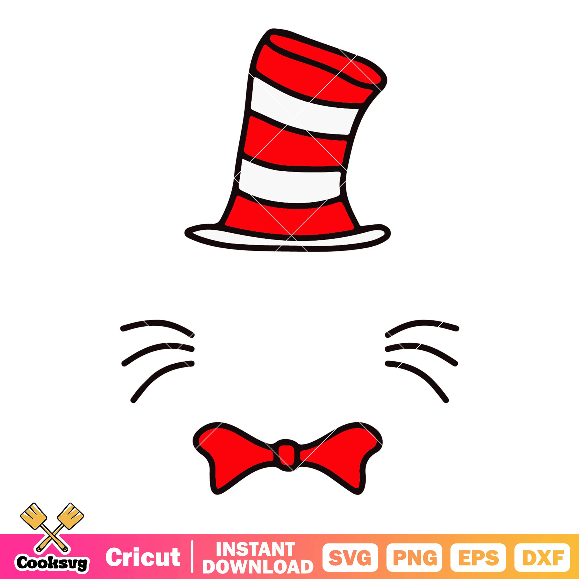 Dr seuss hat and face svg, dr seuss hat svg, dr seuss face svg