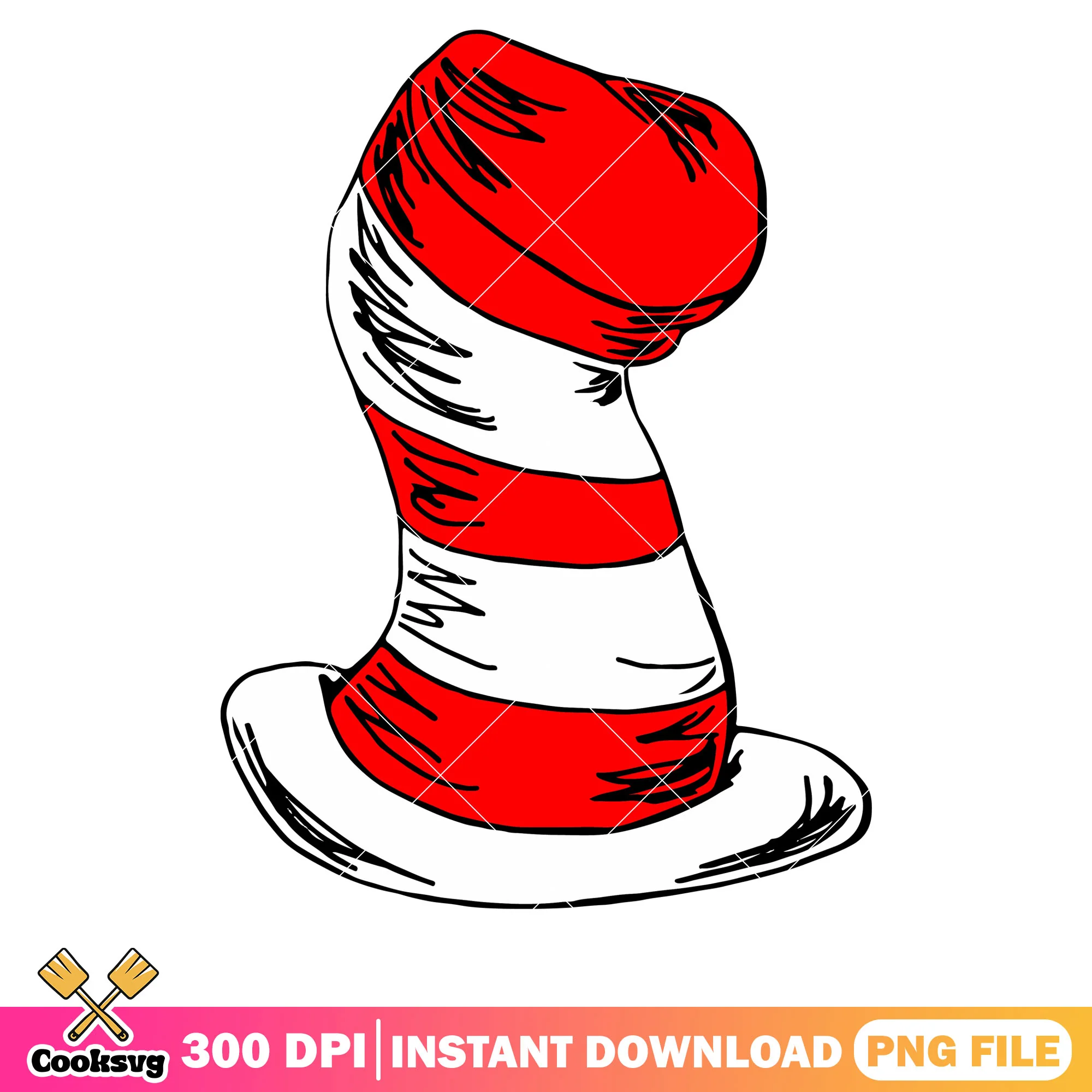 Dr seuss hat cartoon png design, dr seuss hat png, dr seuss png
