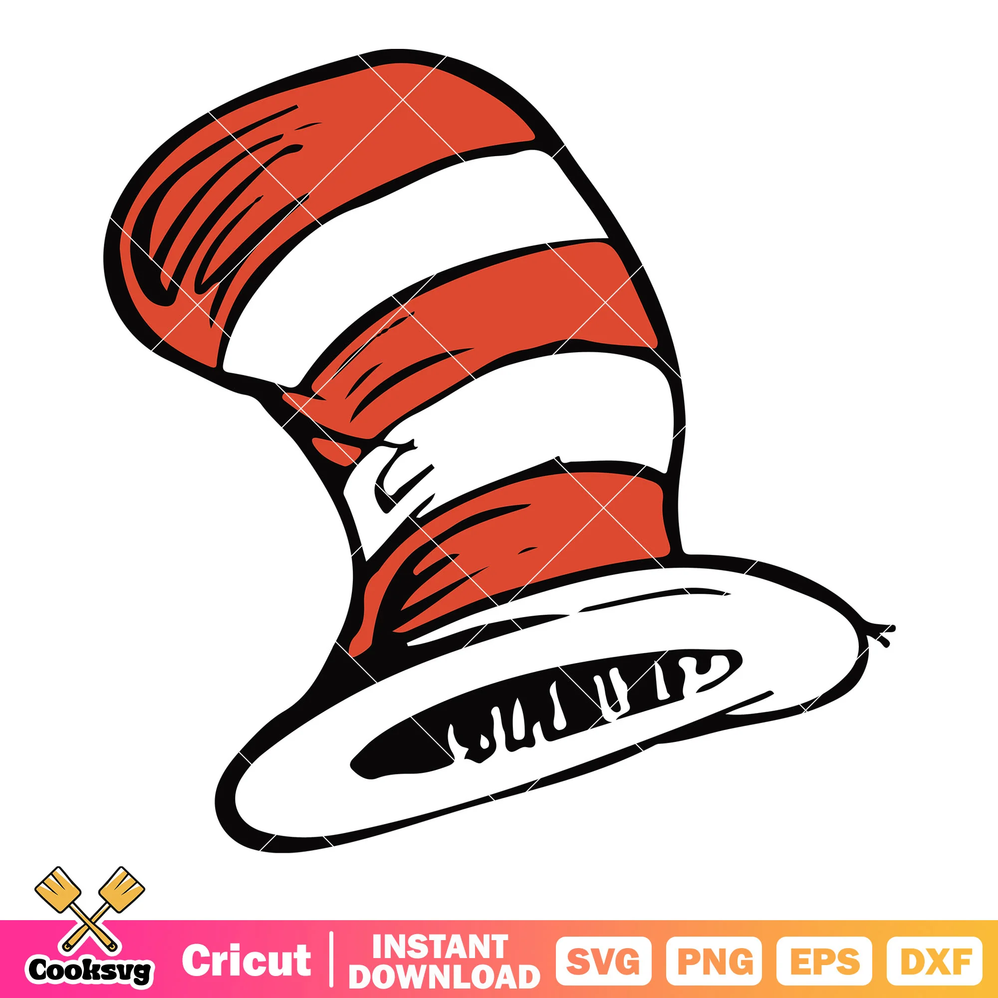 Dr seuss hat cartoon svg file, dr seuss hat svg, dr seuss svg