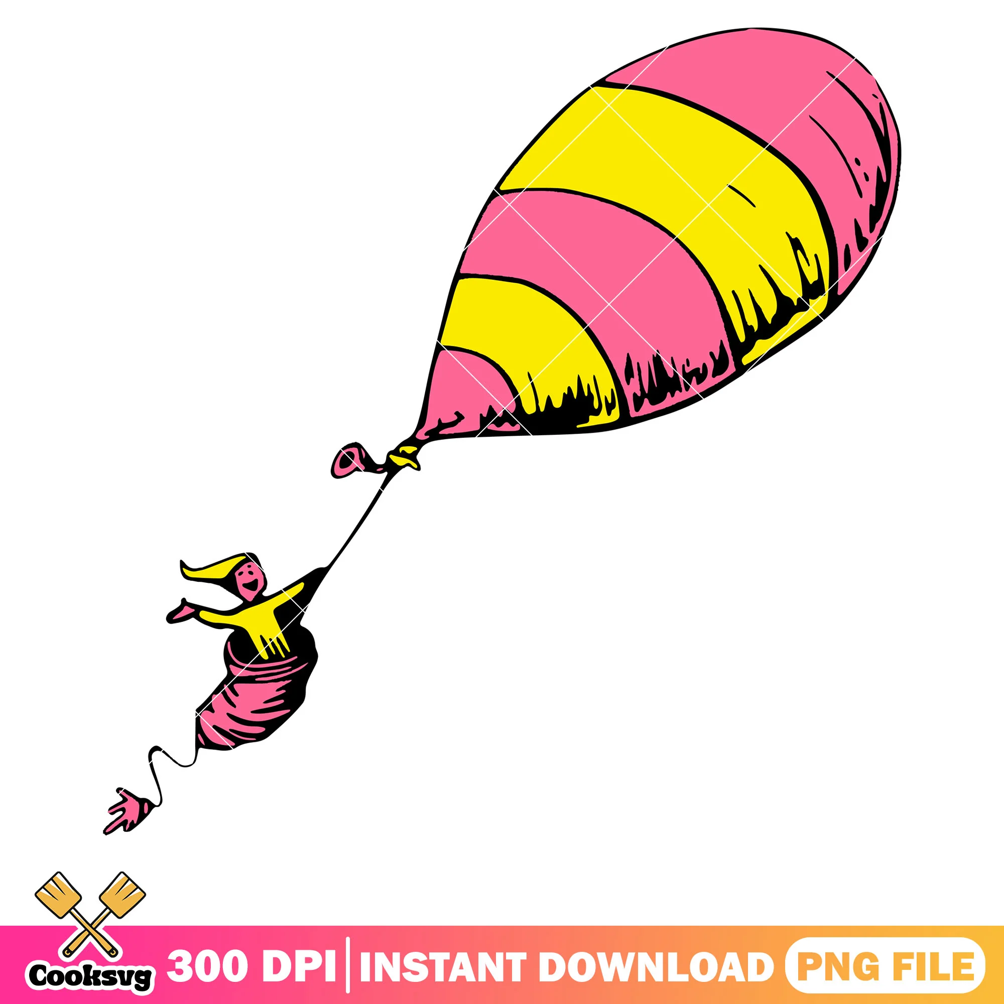 Dr seuss huge balloon cartoon png, dr seuss balloons png