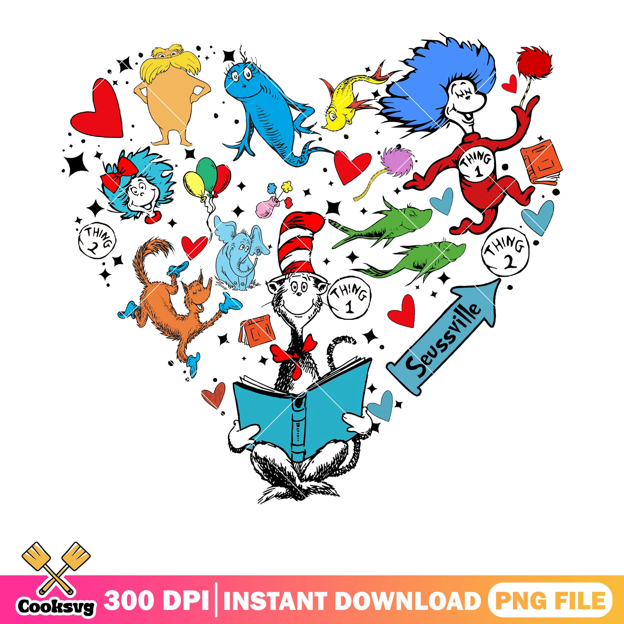 Dr seuss love read and friends png, dr seuss love png, dr seuss png