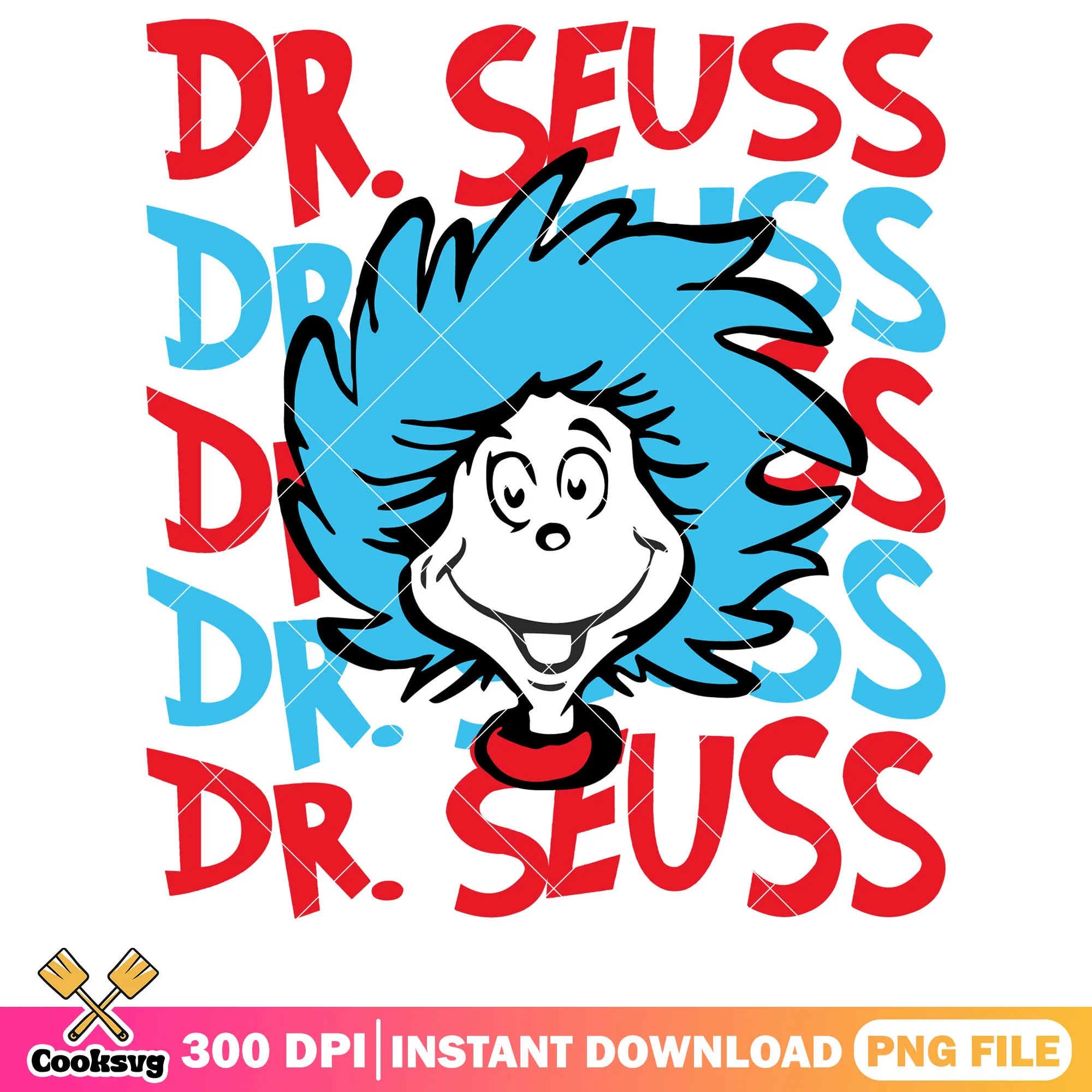 Dr seuss thing one head png file, dr seuss thing one png