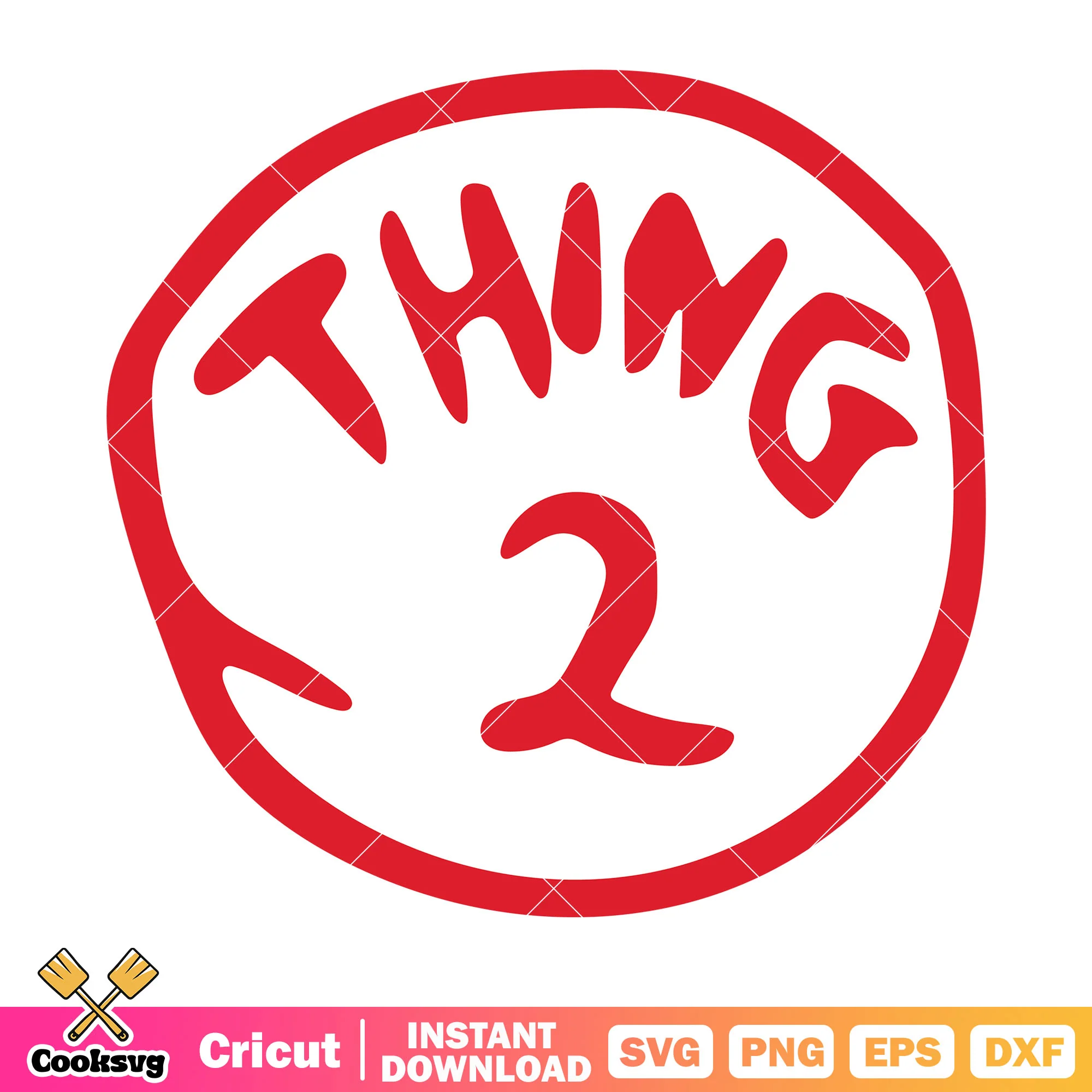 Dr seuss thing two circle svg, dr seuss thing svg, dr seuss svg