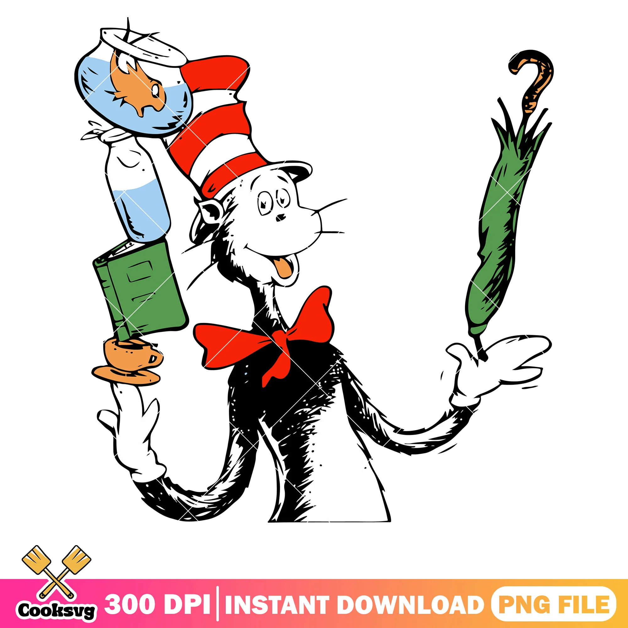 Dr seuss umbrella and fish png, dr seuss fish png, dr seuss cartoon png