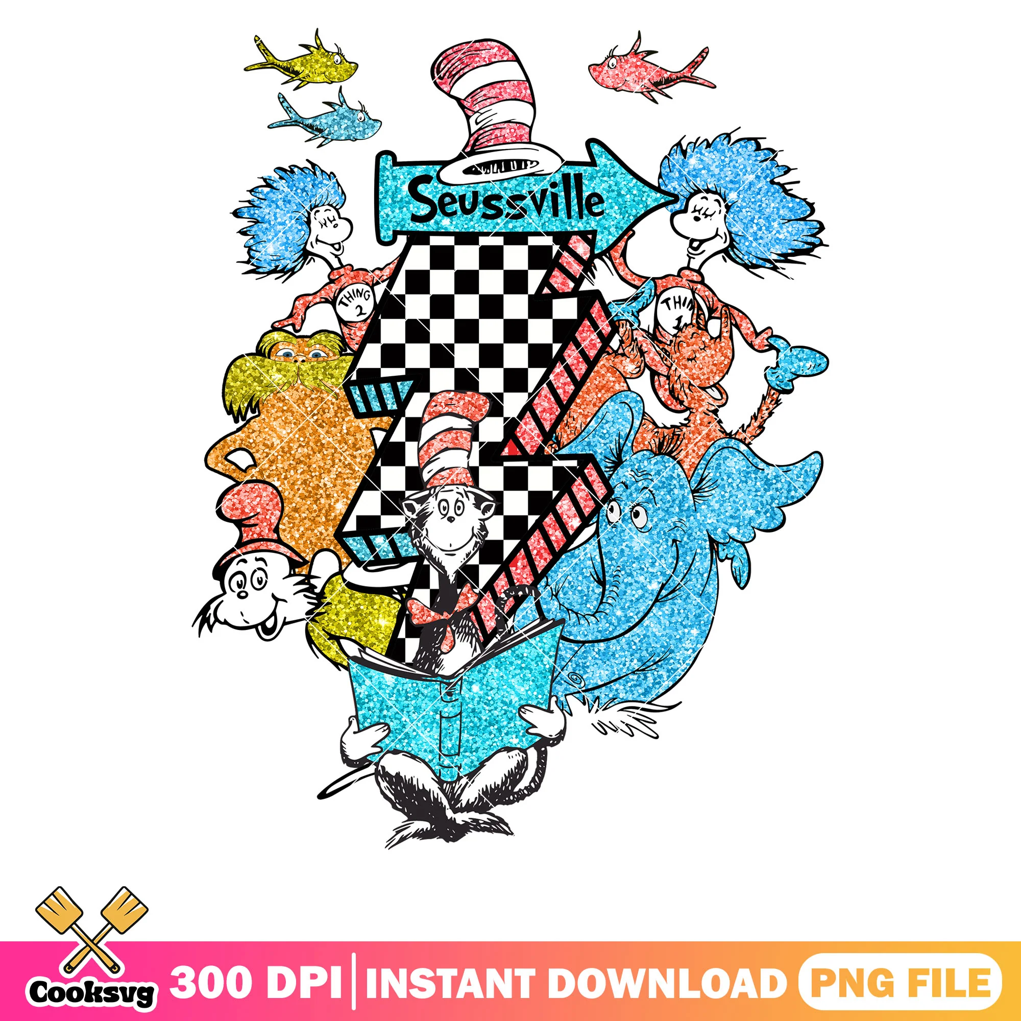 Dr seuss vibes seussville png file, dr seuss friends png
