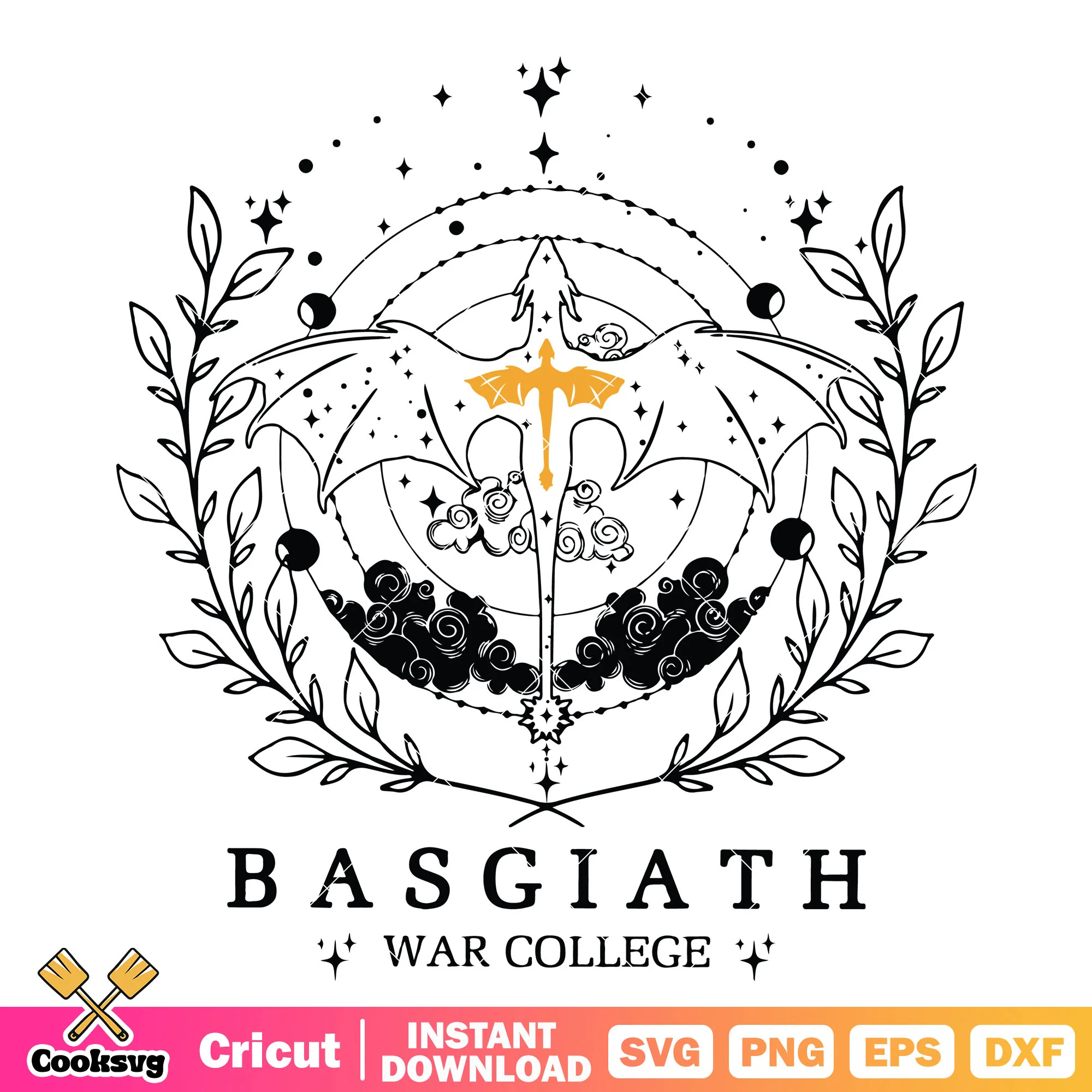 Dragon basgiath war college design svg, basgiath war college svg