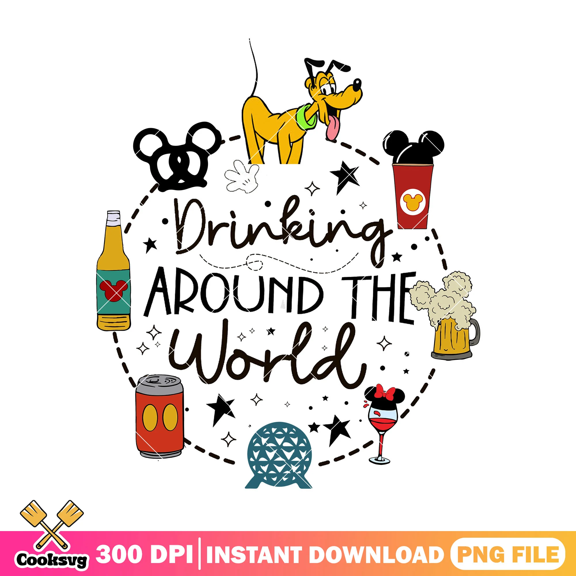 Drink world goofy dog png, goofy dog png, disney land png