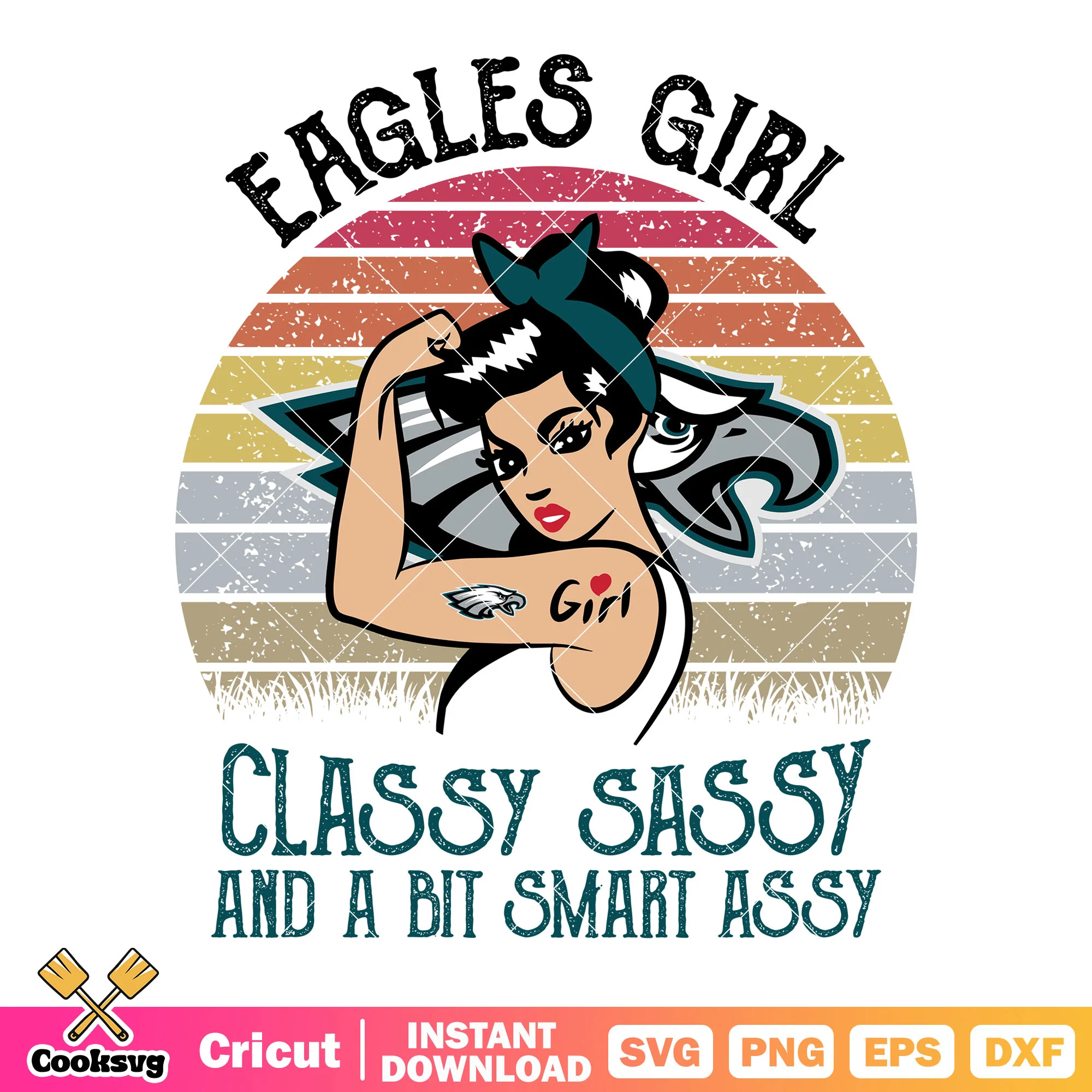Eagle girl classy sassy and a bit smart assy svg, philadephia eagles svg