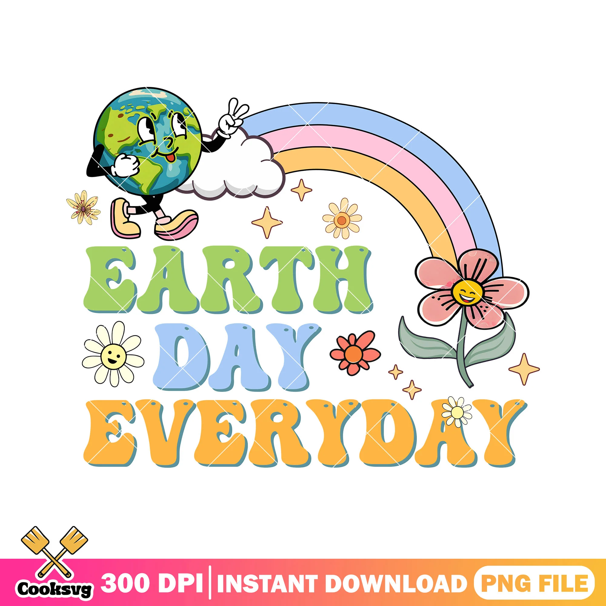 Earth and rainbow earth day everyday png, earth day facts png