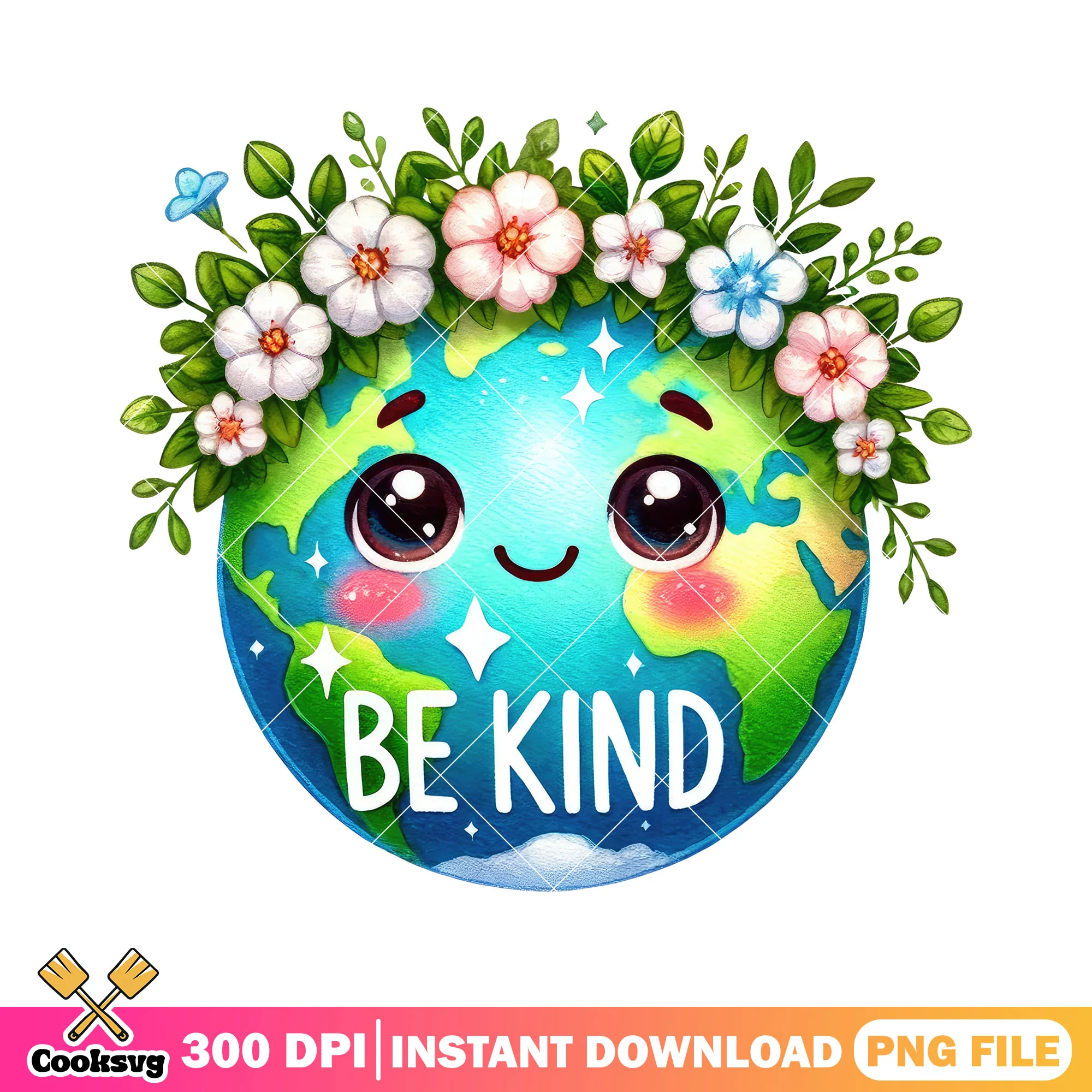 Earth garland be kind design png, google earth day quiz png