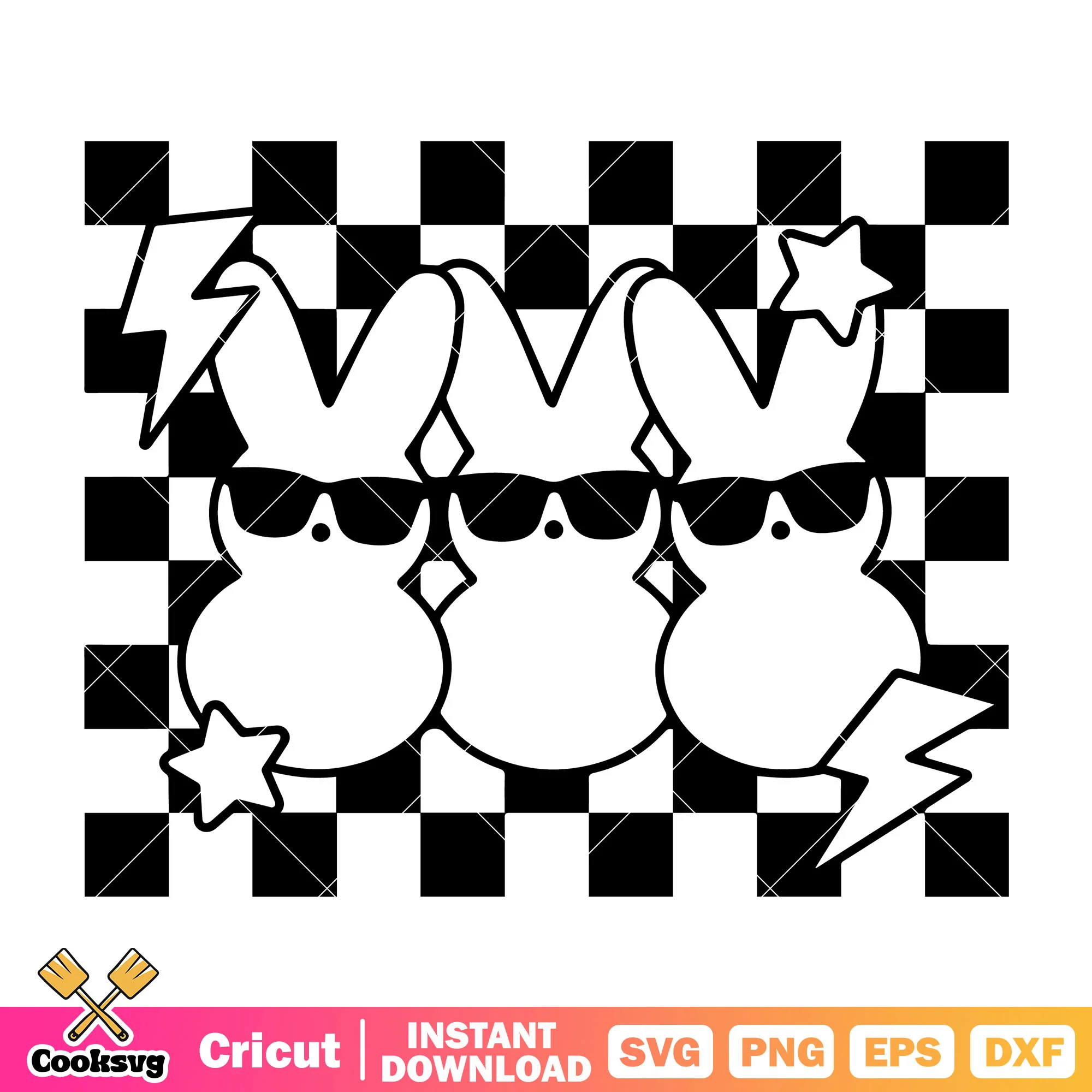 Easter eggs bunny black vibes svg, easter bunny svg, easter day svg