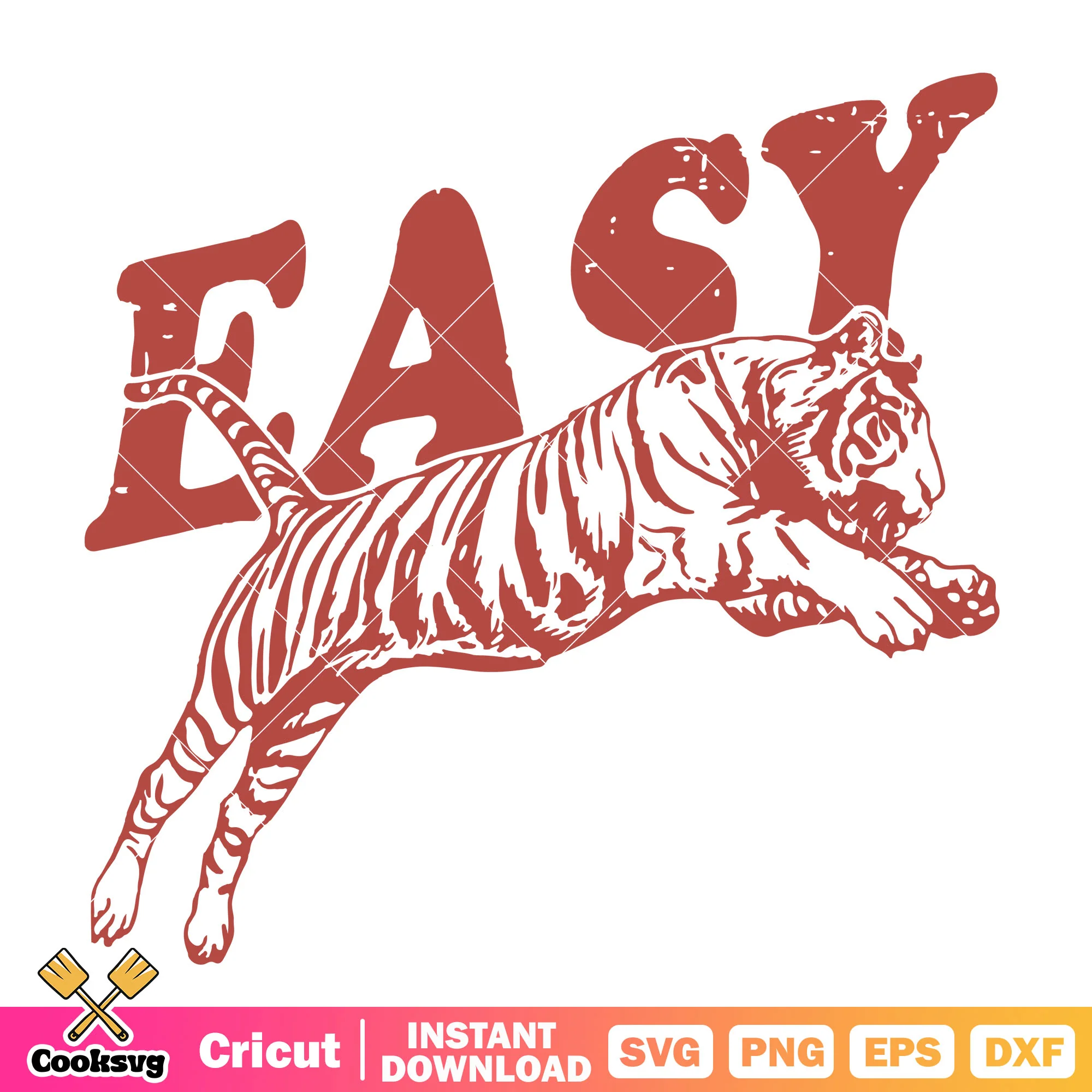 Easy red tiger easter svg design, sarcastic quote svg, easter tiger svg