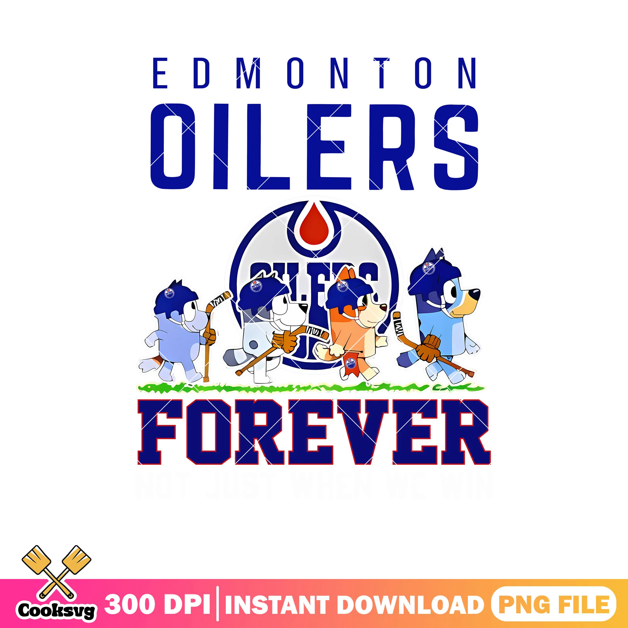 Edmonton oilers bluey forever png, bluey football png, nfl football team png