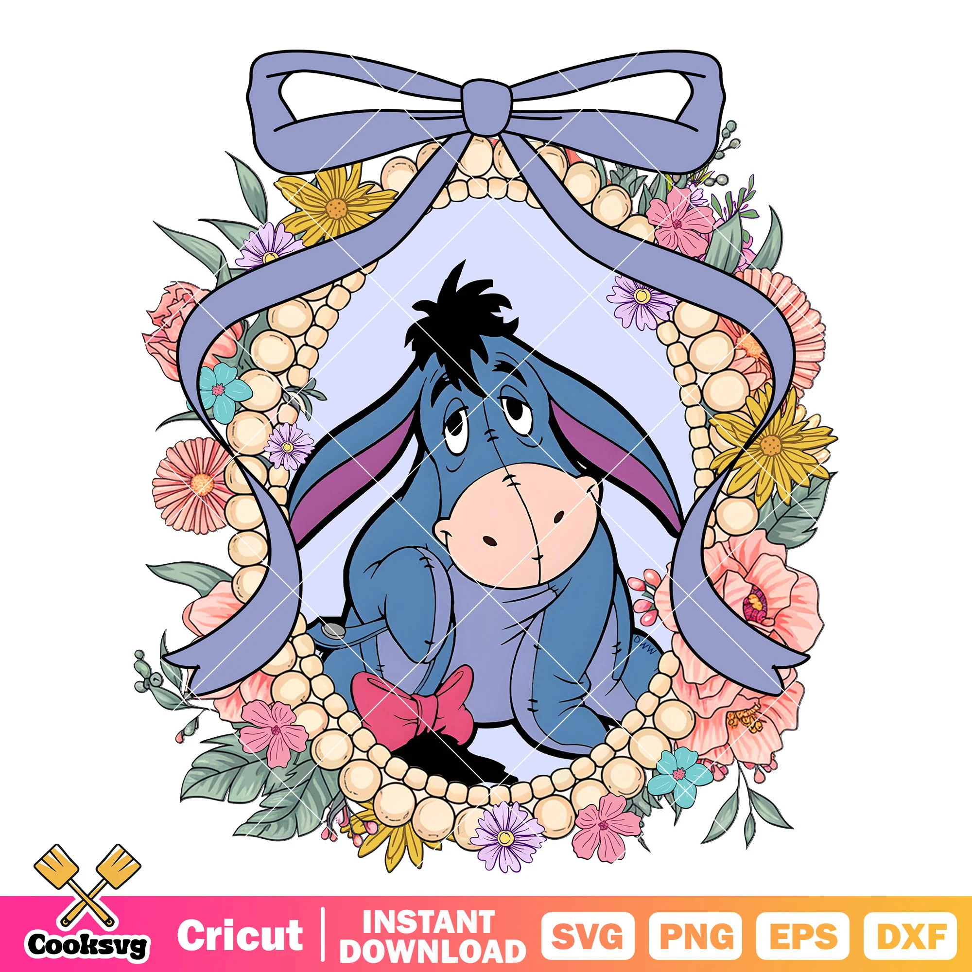 Eeyore and disney bow tie mirror png, winnie the pooh png