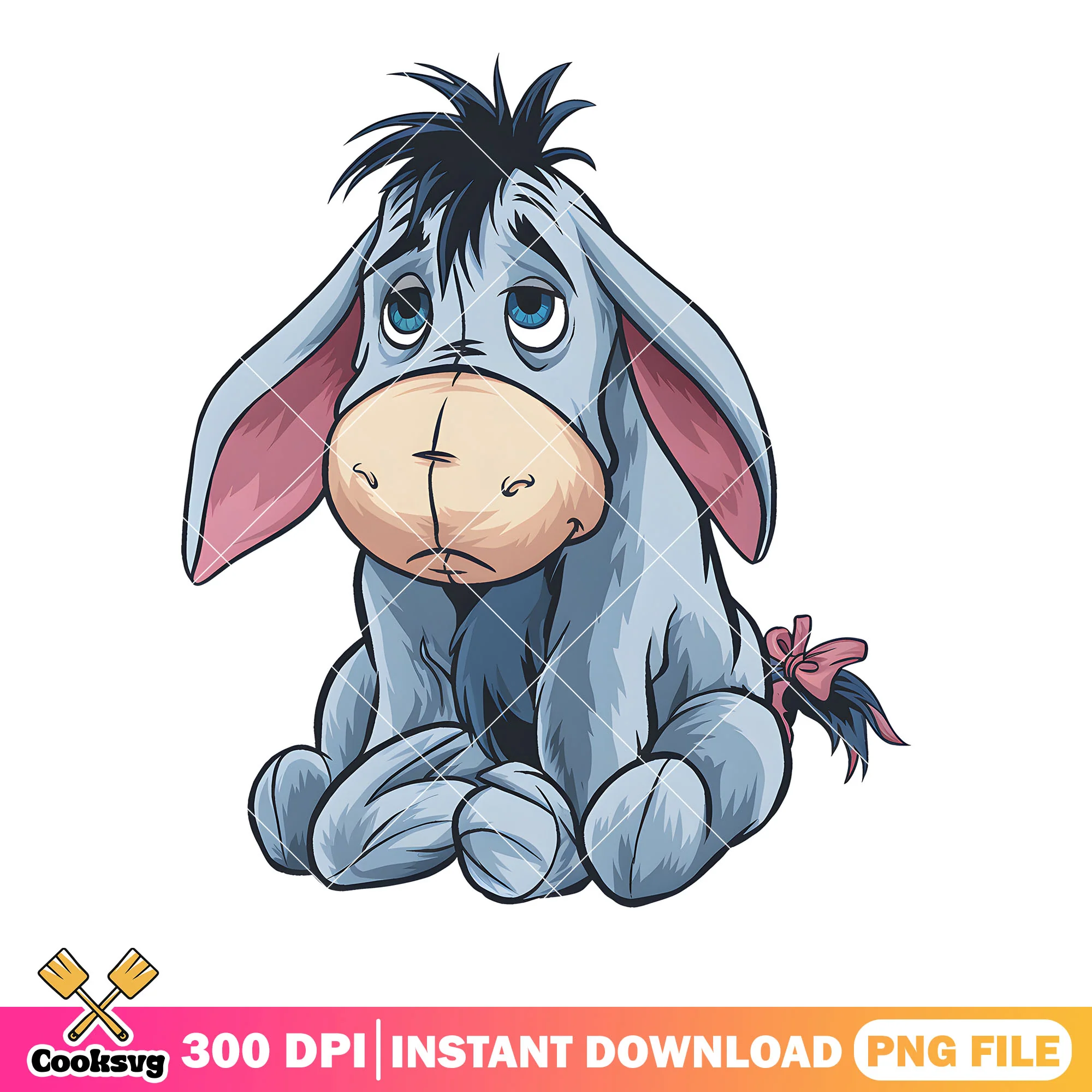Eeyore sad face poster png, disney pooh bear png, pooh poster png