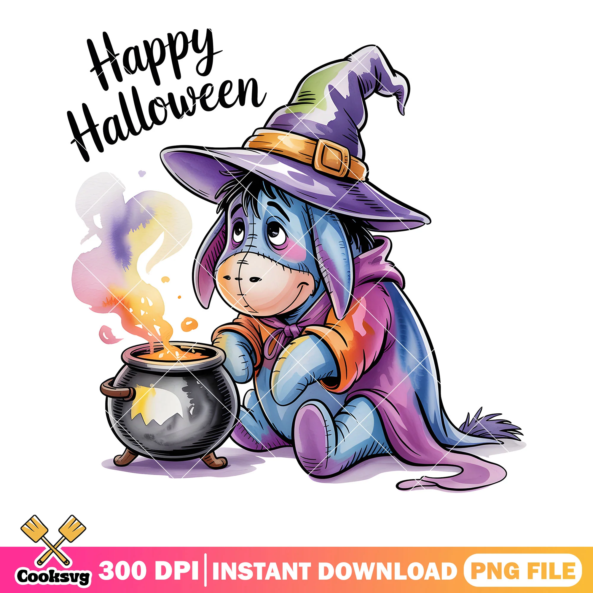 Eeyore witch pumpkin png, winnie the pooh png, disney halloween png