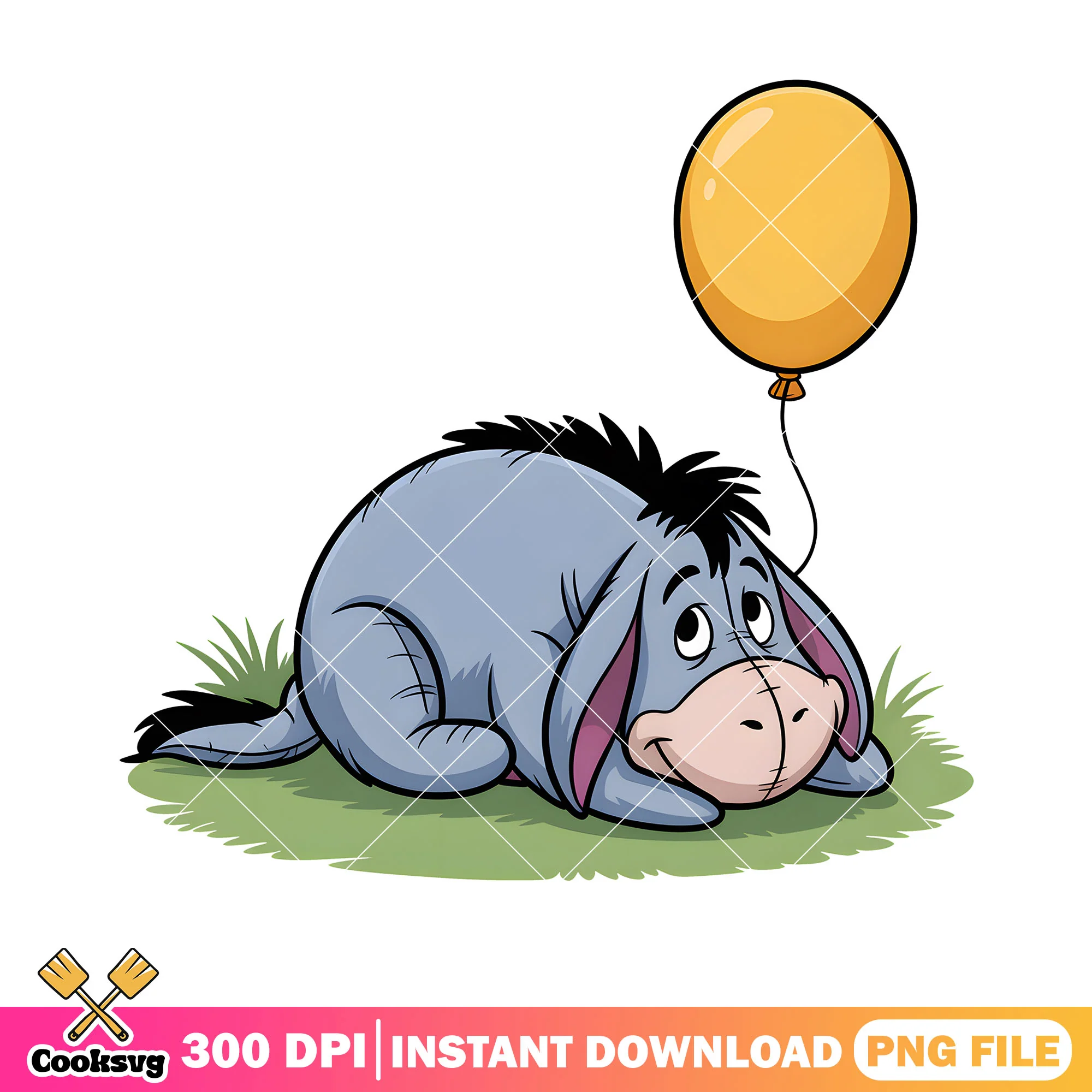 Eeyore yellow balloon png, disney eeyore png, disney movie png