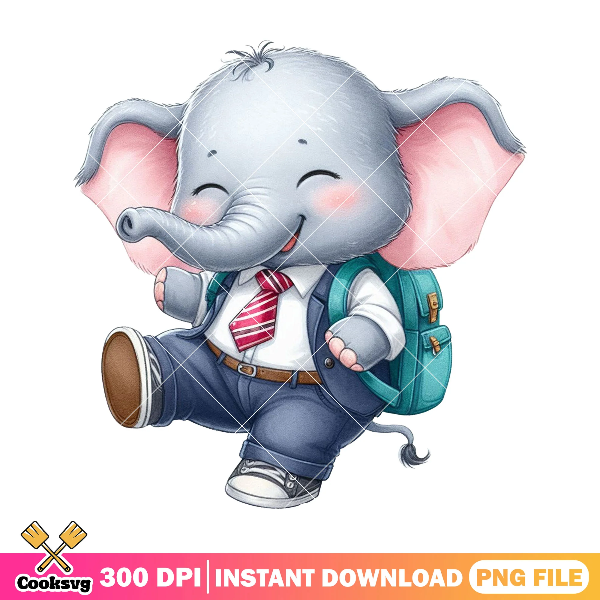 Elephant chibi png, elephant cute png, welcome back to school png