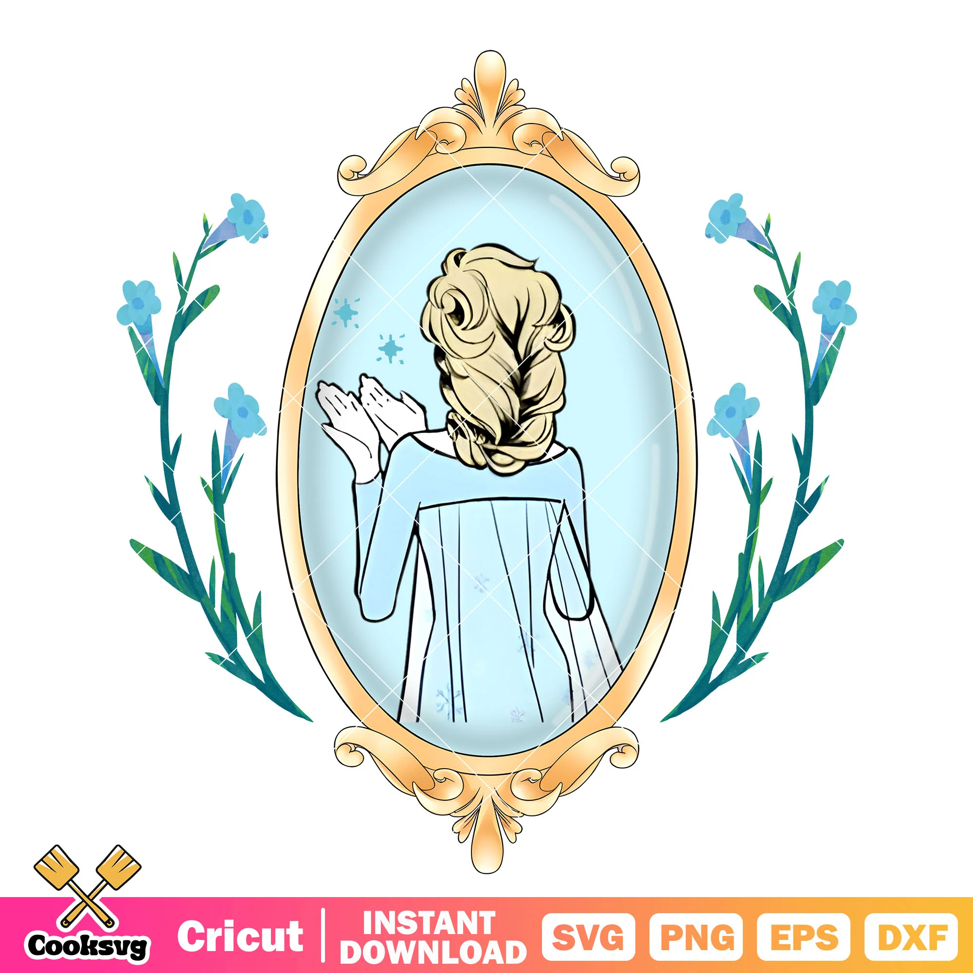 Elsa princess back and mirror png, elsa princess png, elsa frozen png