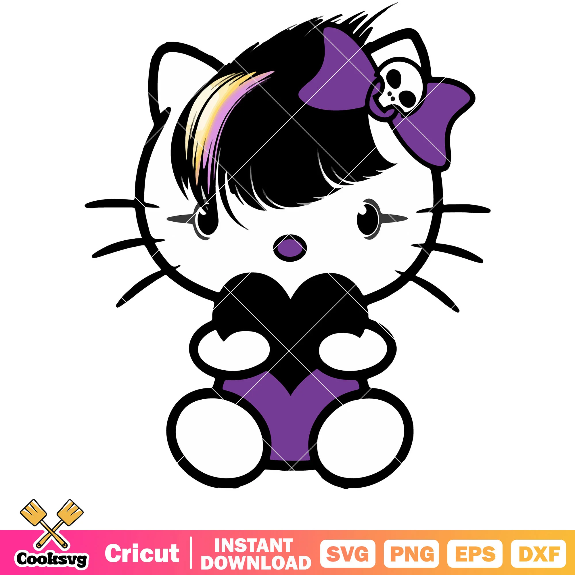 Emo love kitty design svg, sanrio hello kitty svg, sanrio svg