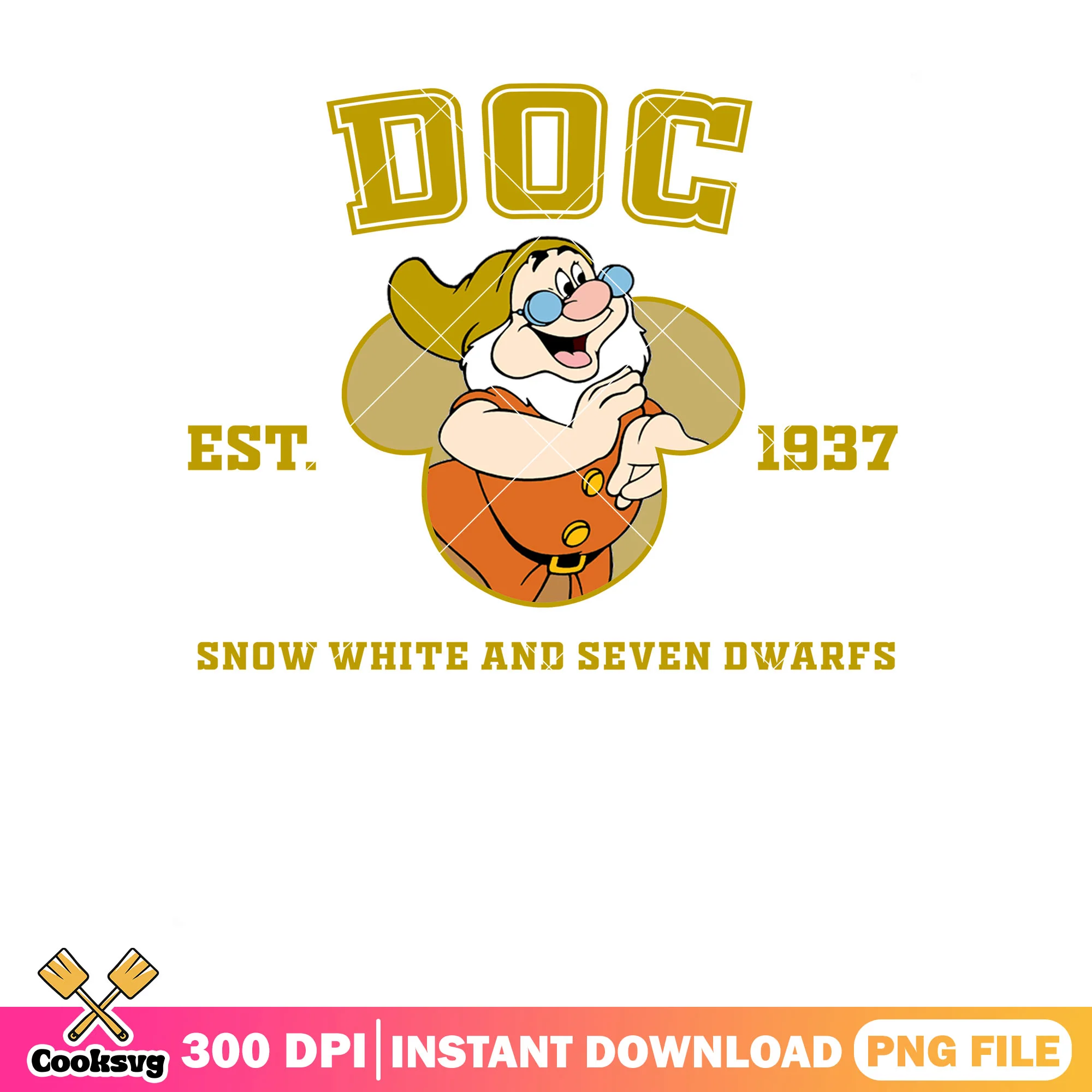 Est 1937 doc png, doc dwarf png, walt disney png
