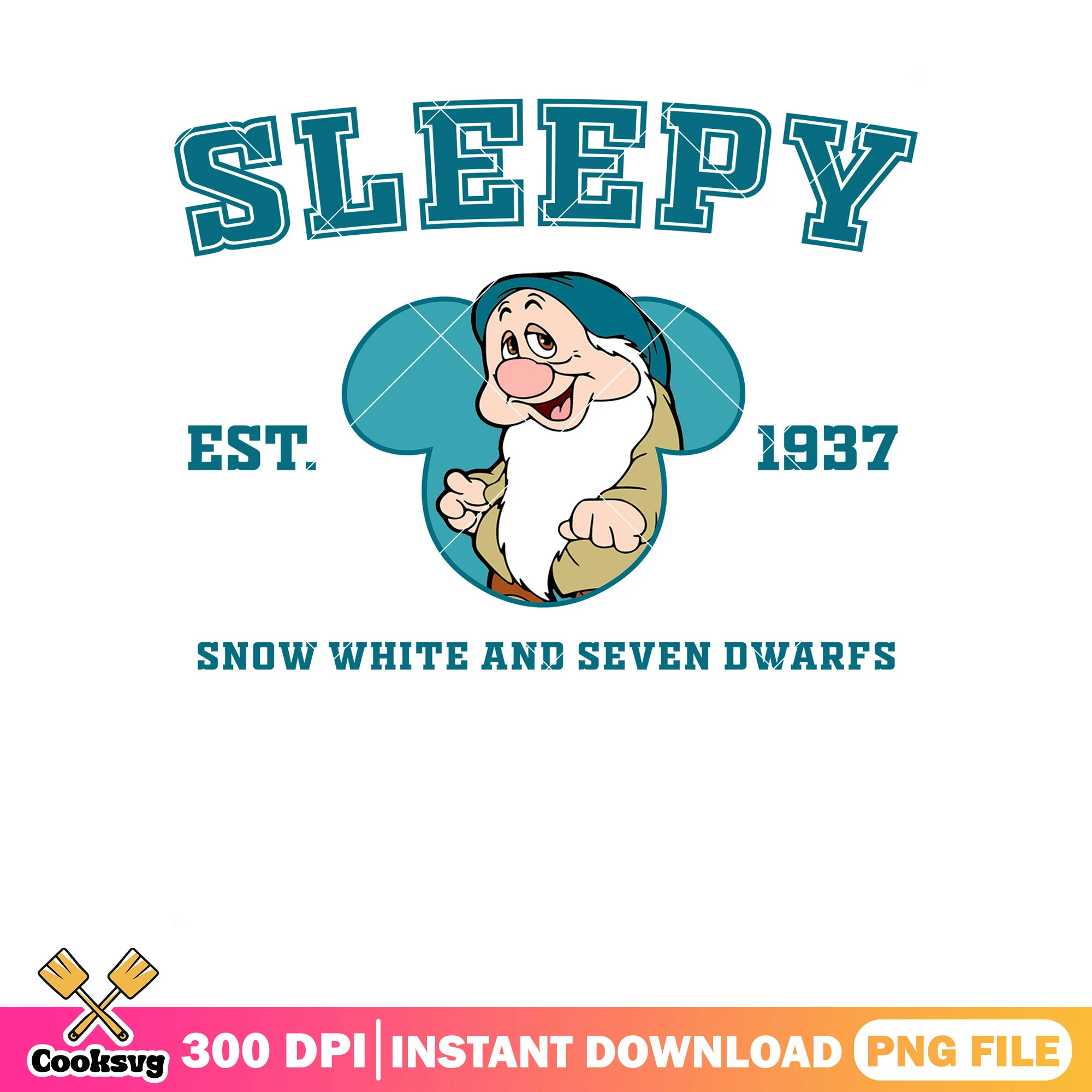 Est 1937 sleepy png, sleepy dwarf png, disney movies png