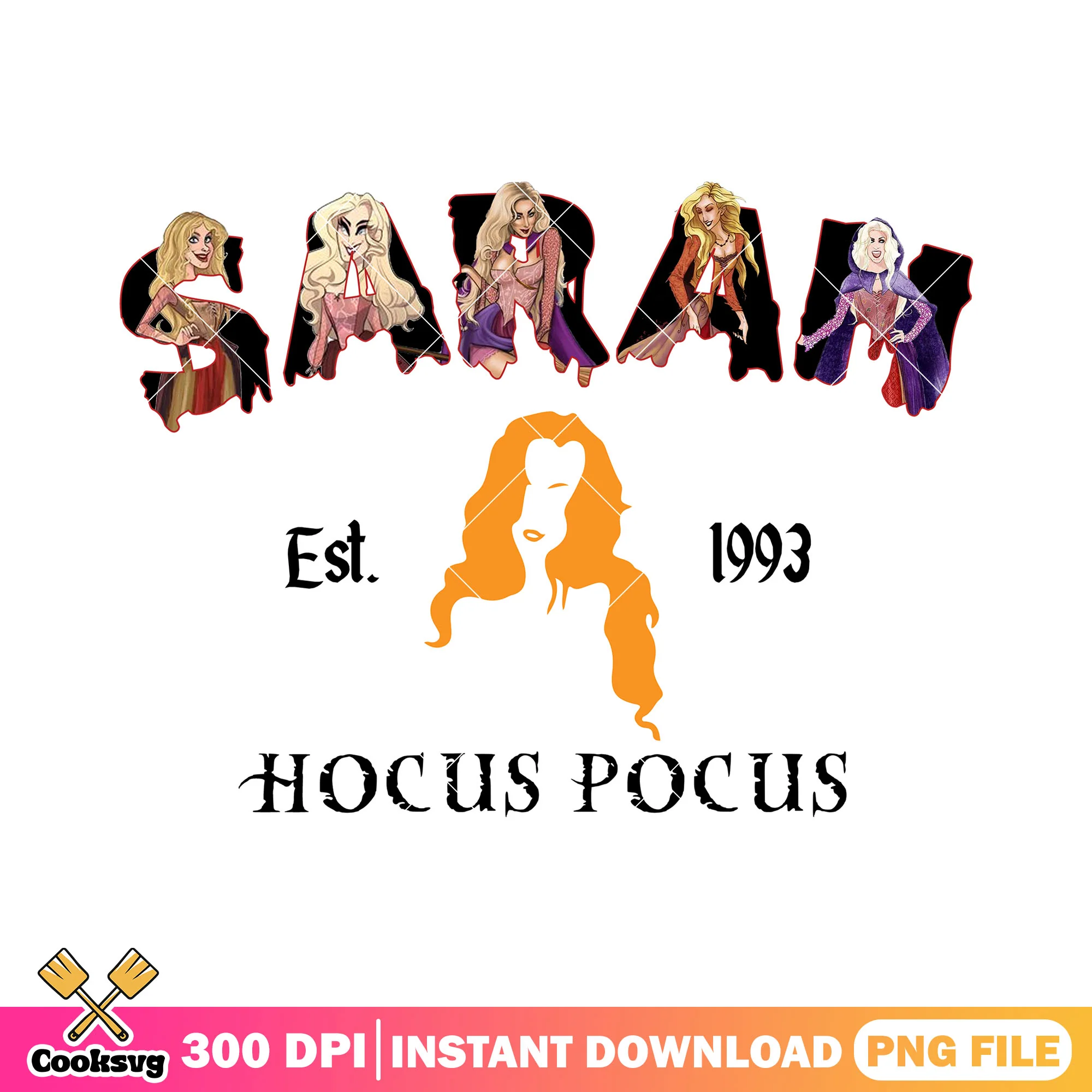 Est 1993 sarah witch black png, hocus pocus png, halloween spirit png